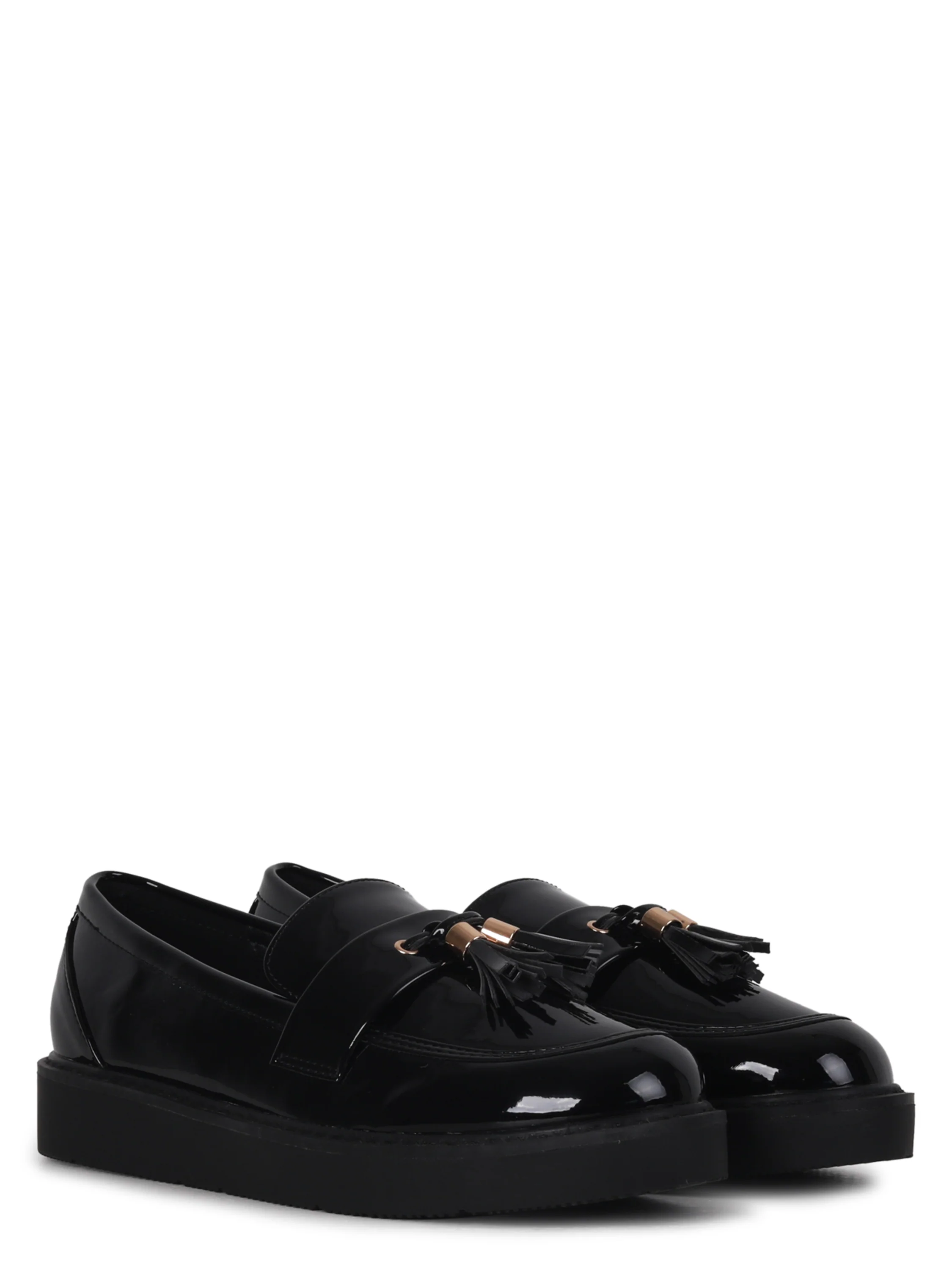 Naomi Wide Fit Black Patent Loafers - Image 3