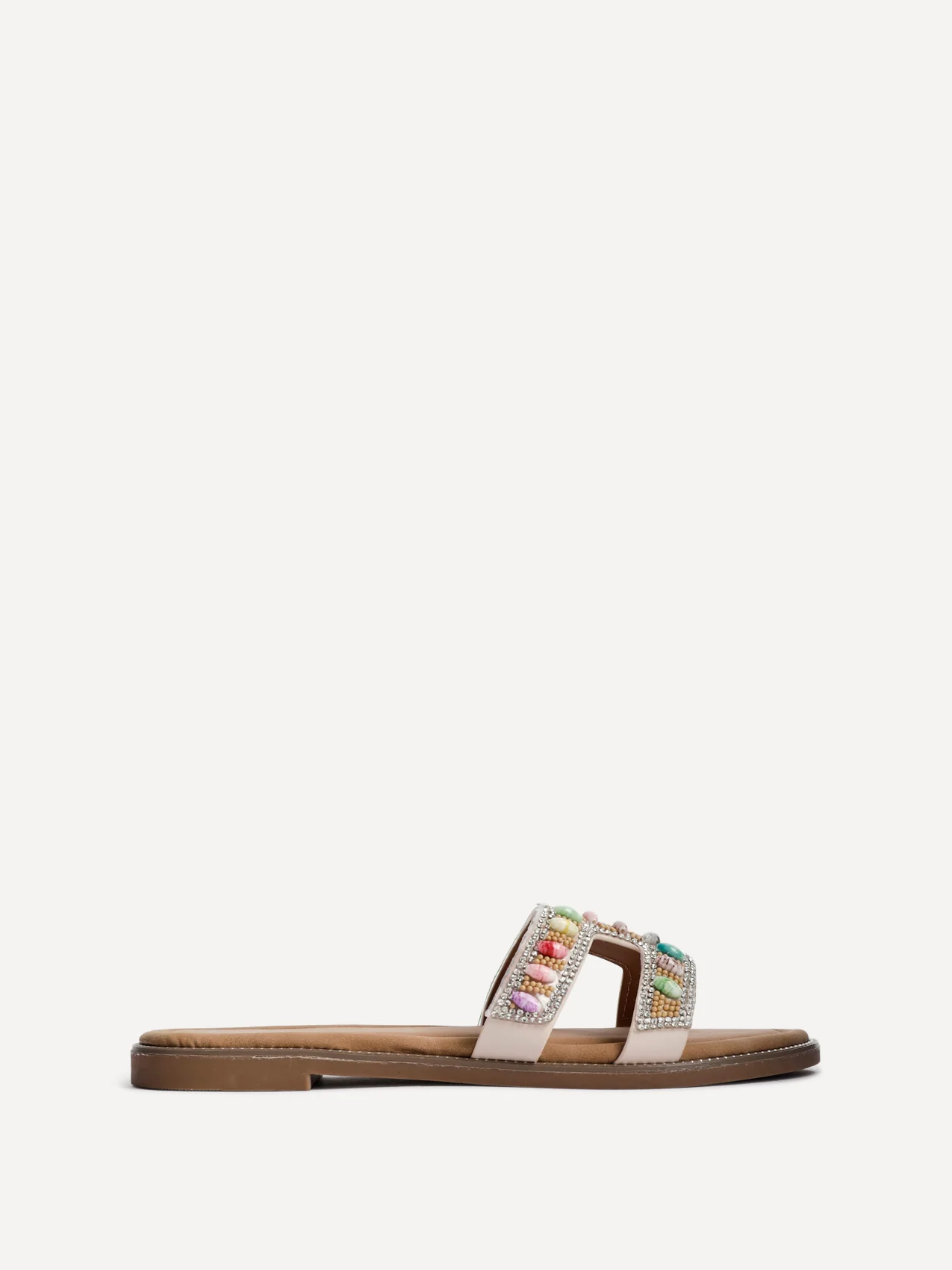Nerissa Diamante Beaded Flat Sandals - Image 2