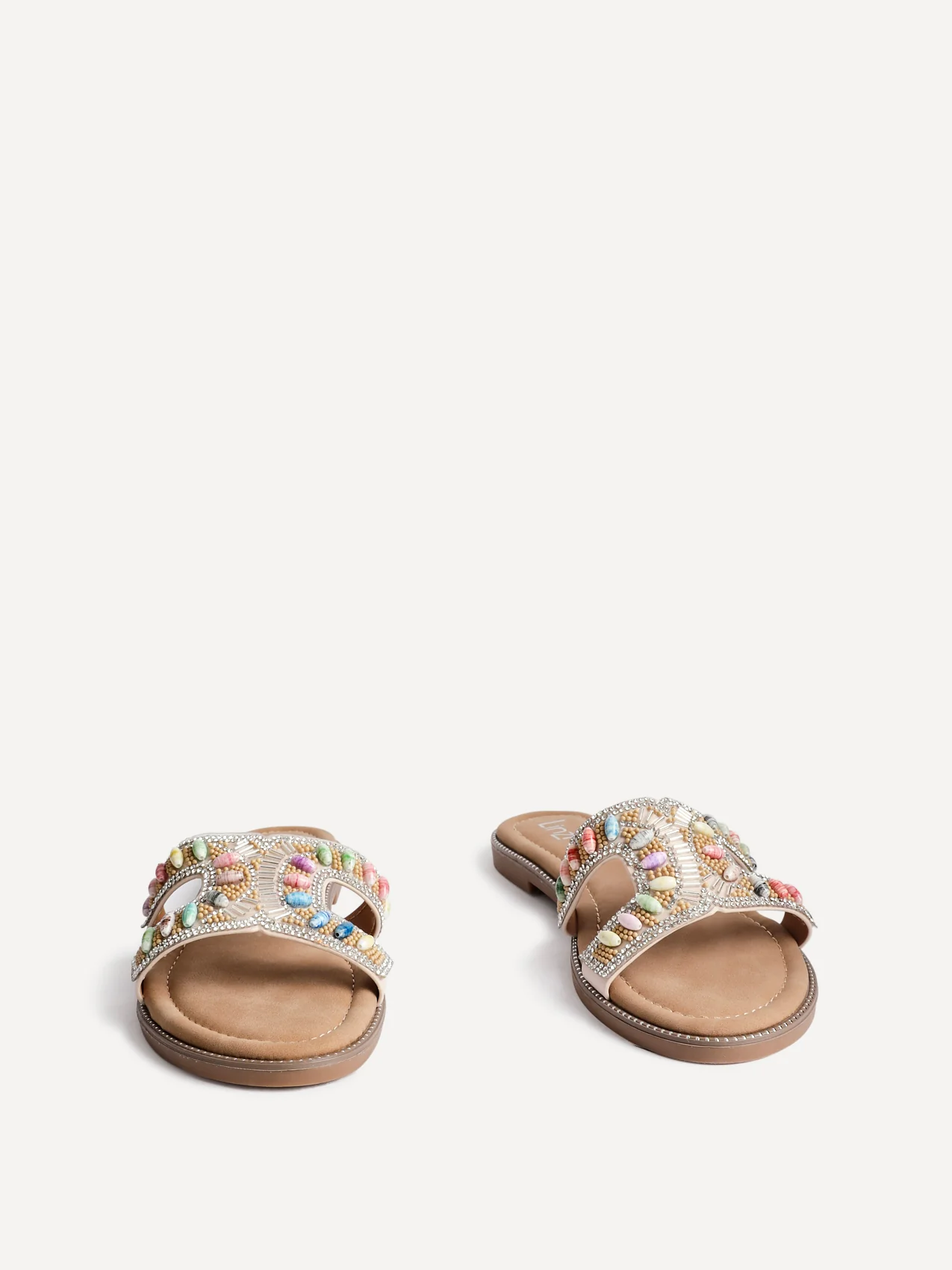 Nerissa Diamante Beaded Flat Sandals - Image 3