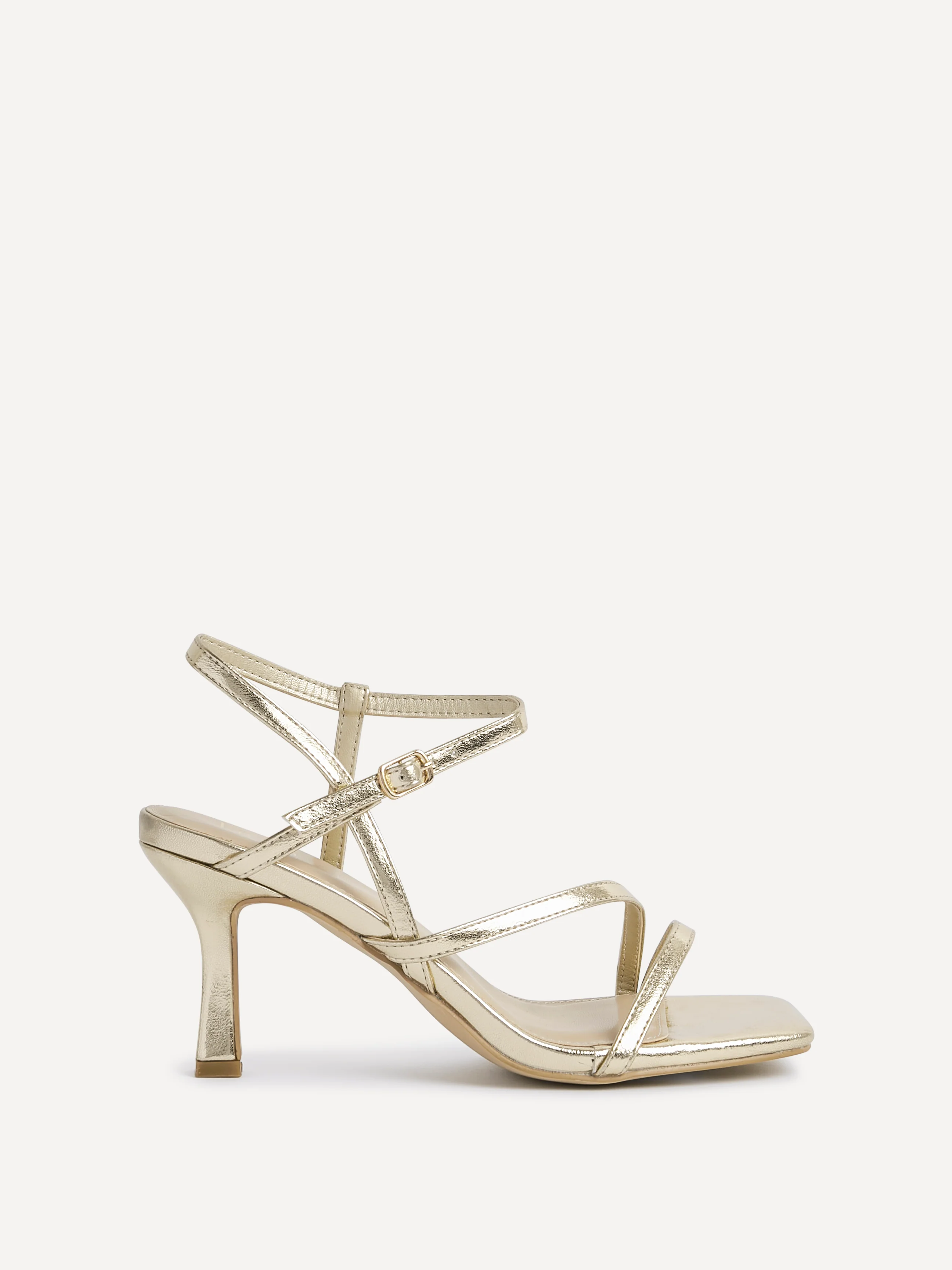 Nicole Gold Strappy Heels - Image 2