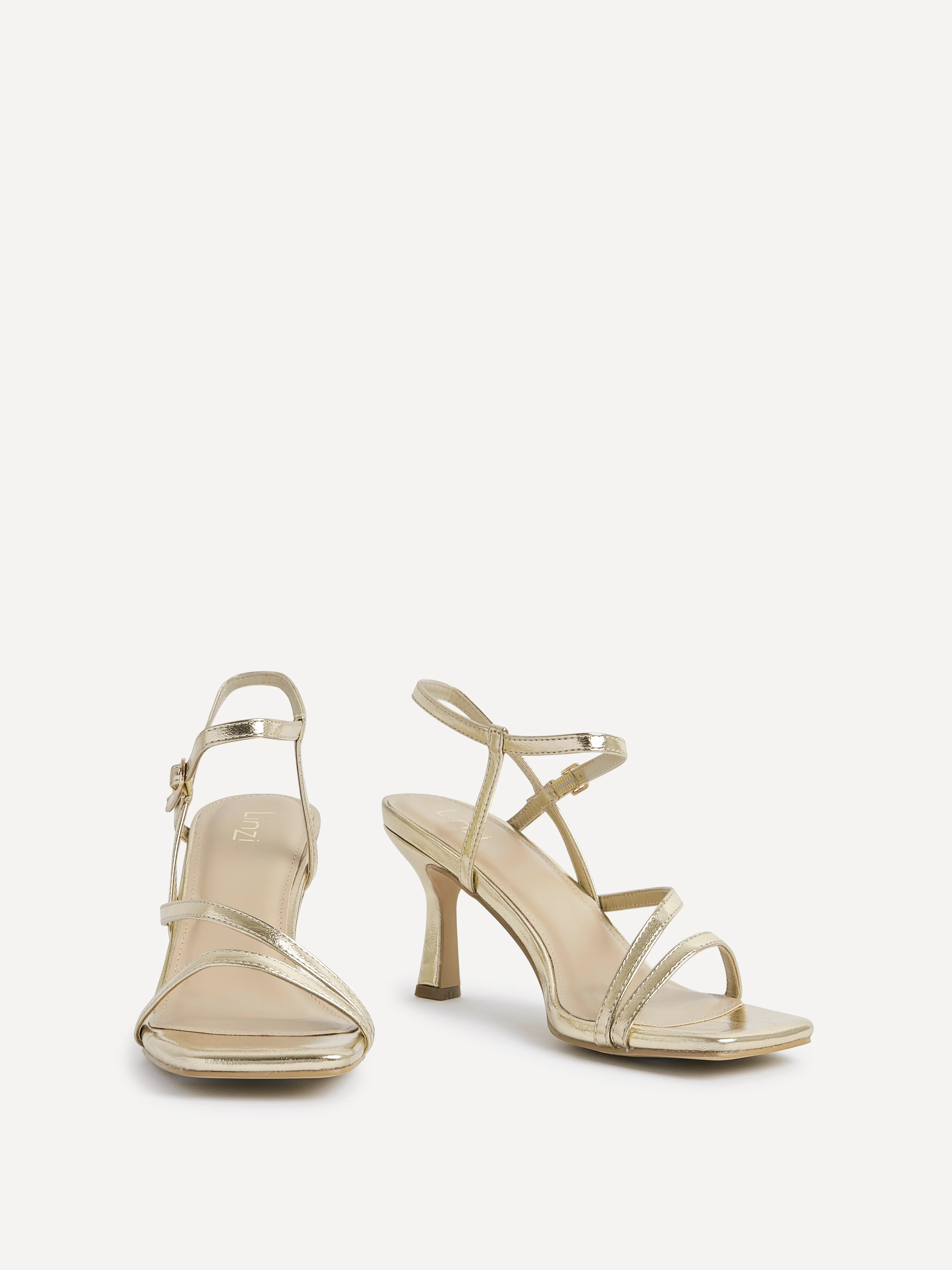 Nicole Gold Strappy Heels - Image 5