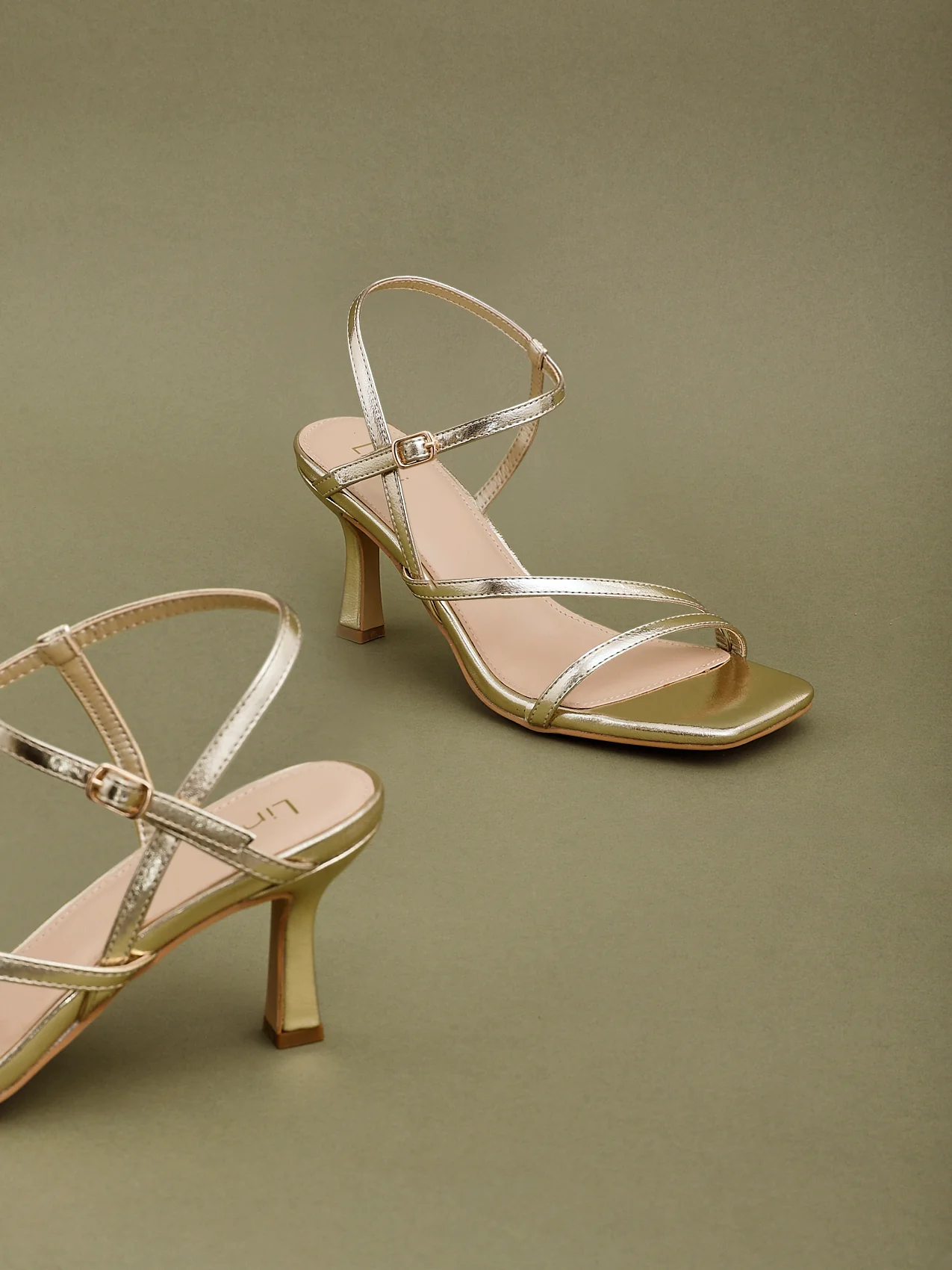 Nicole Gold Strappy Heels - Image 6