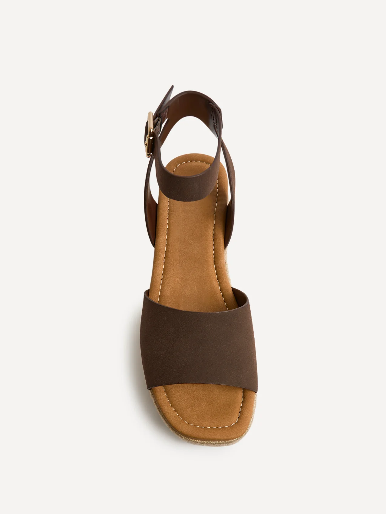 Nirvana Brown Nubuck Flatform Sandals - Image 4