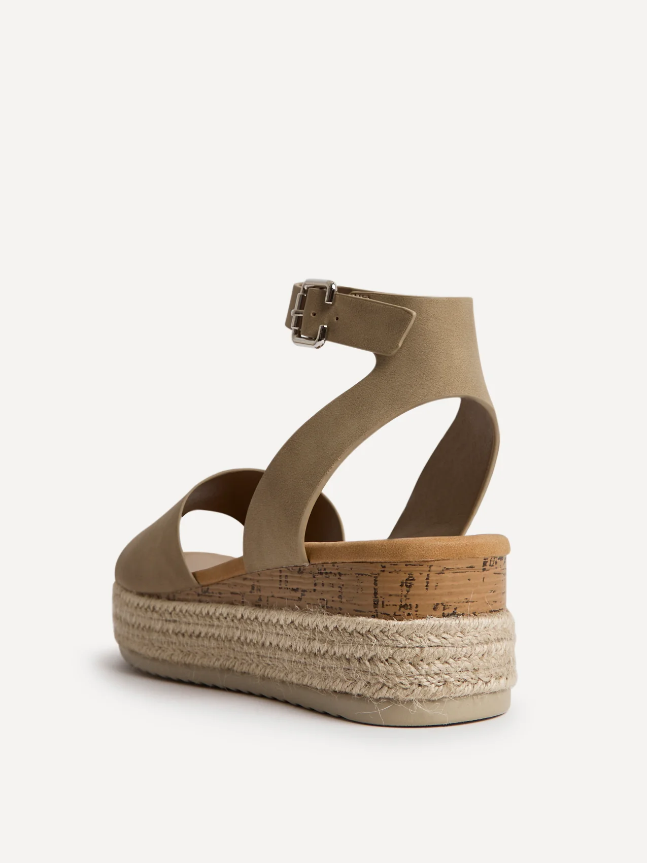Nirvana Taupe Nubuck Flatform Sandals - Image 5