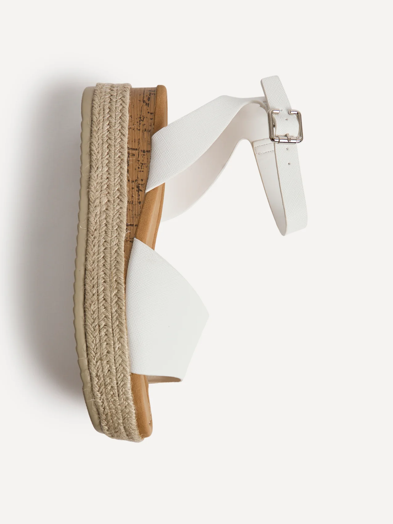 Nirvana White Nubuck Flatform Sandals - Image 5
