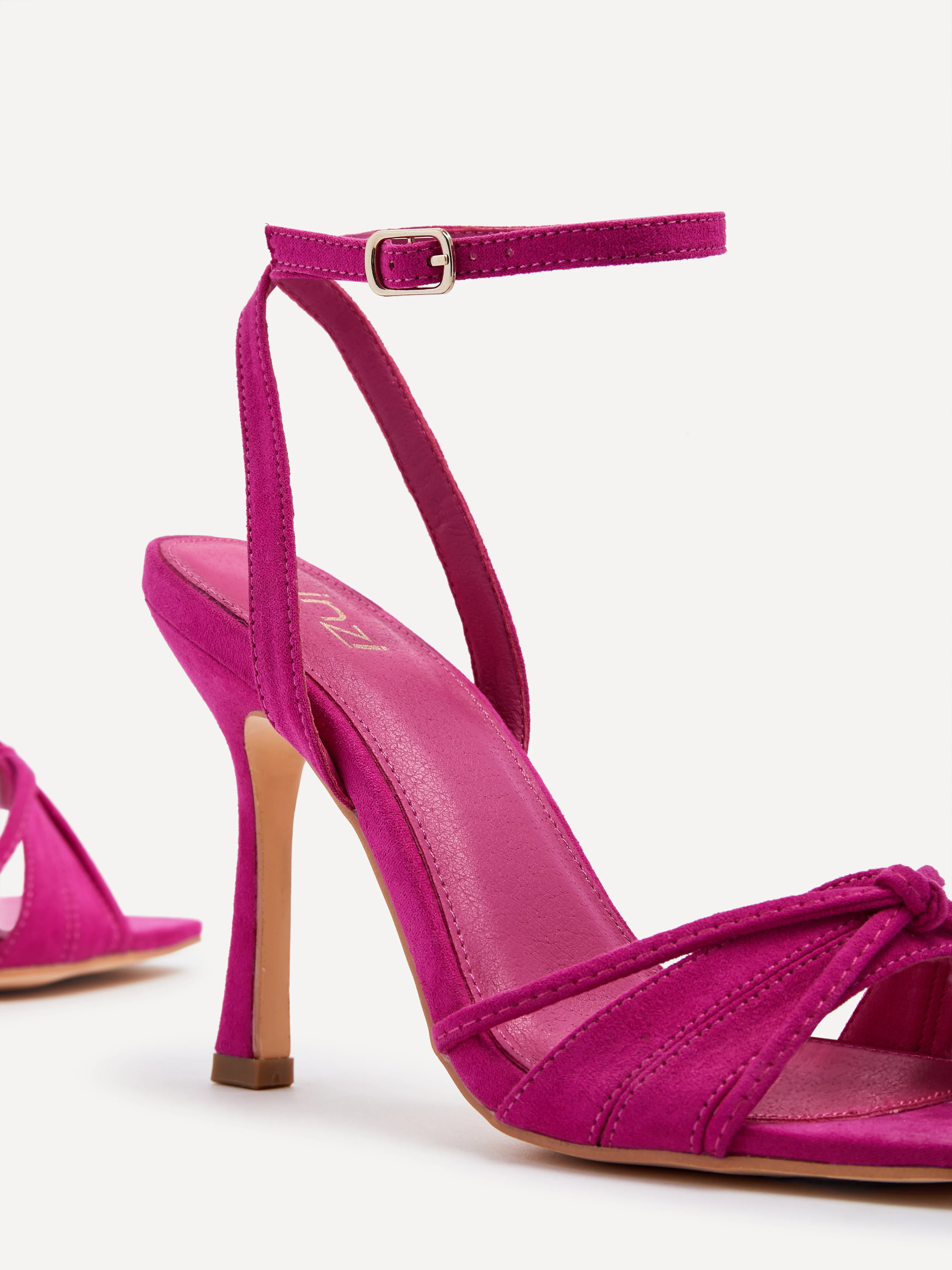 Nola Fuchsia Faux Suede Knotted Heels - Image 3