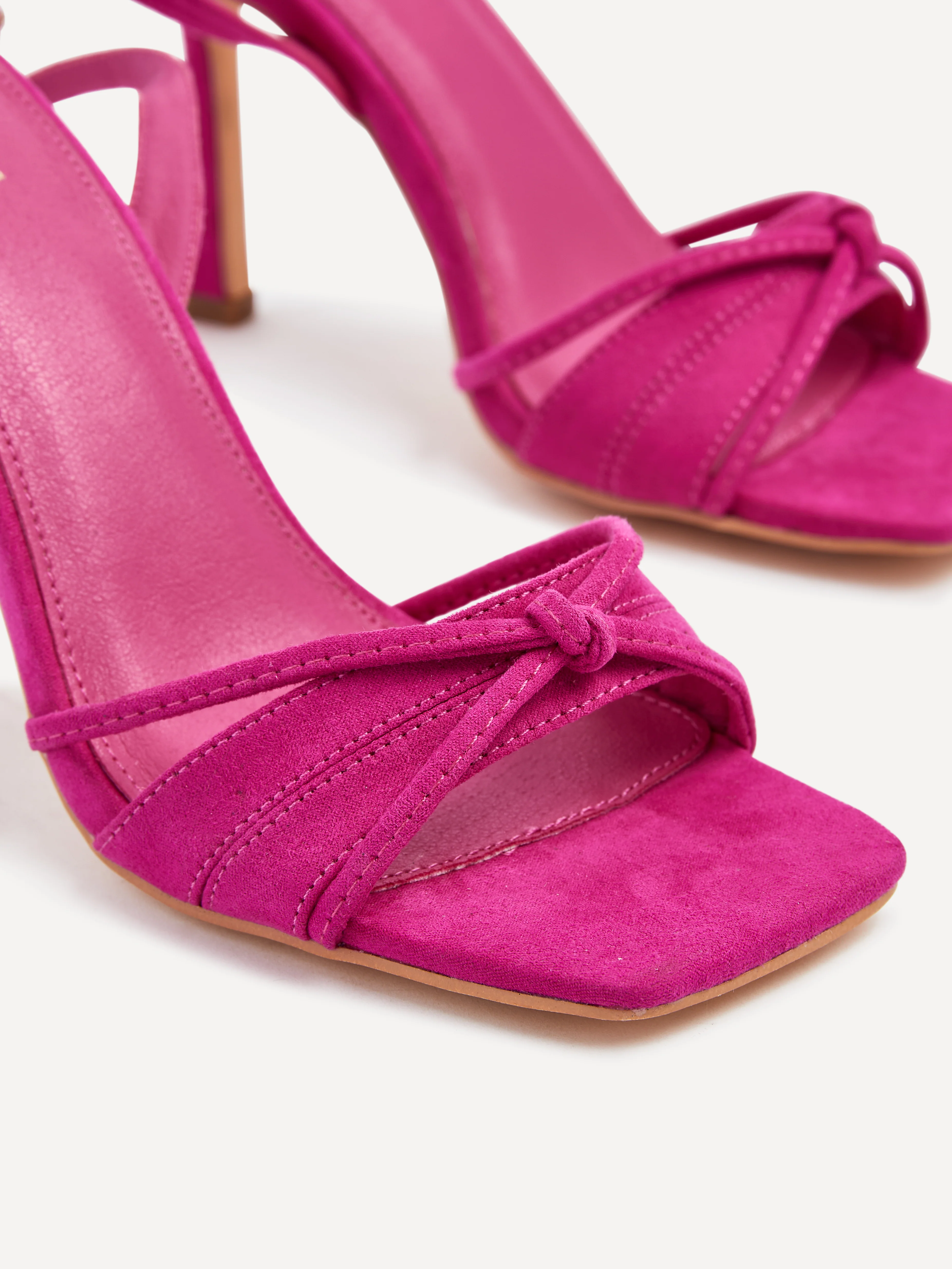 Nola Fuchsia Faux Suede Knotted Heels - Image 4