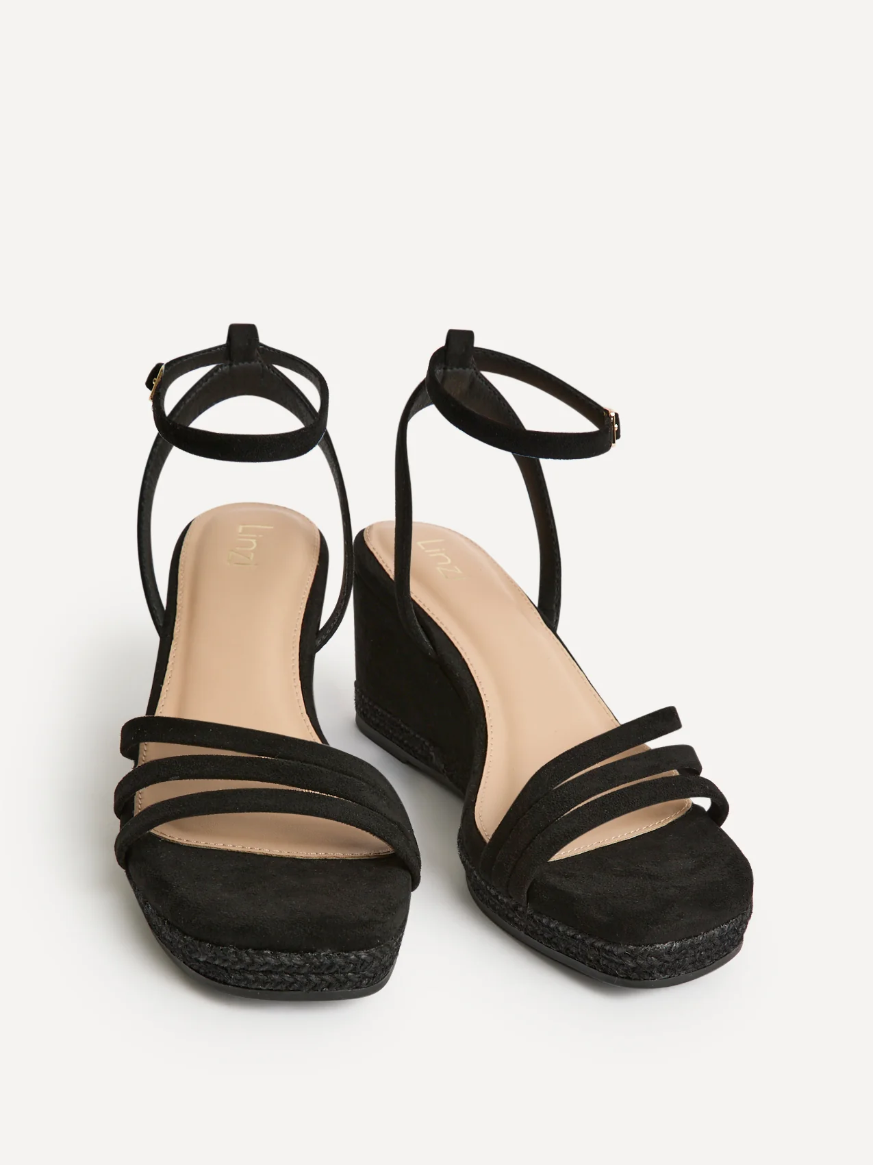 Noma Black Strappy Wedge Sandal - Image 3