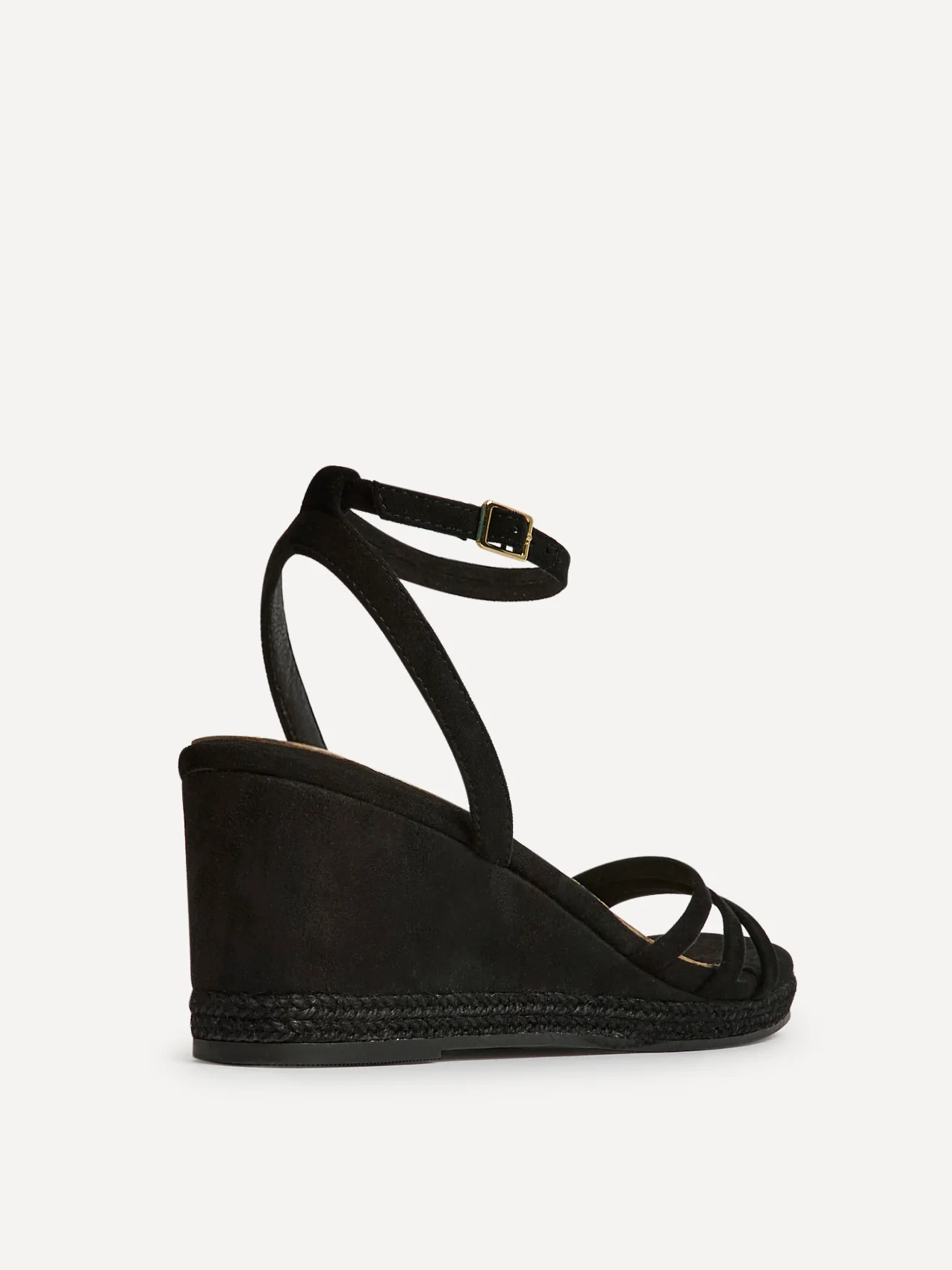 Noma Black Strappy Wedge Sandal - Image 4