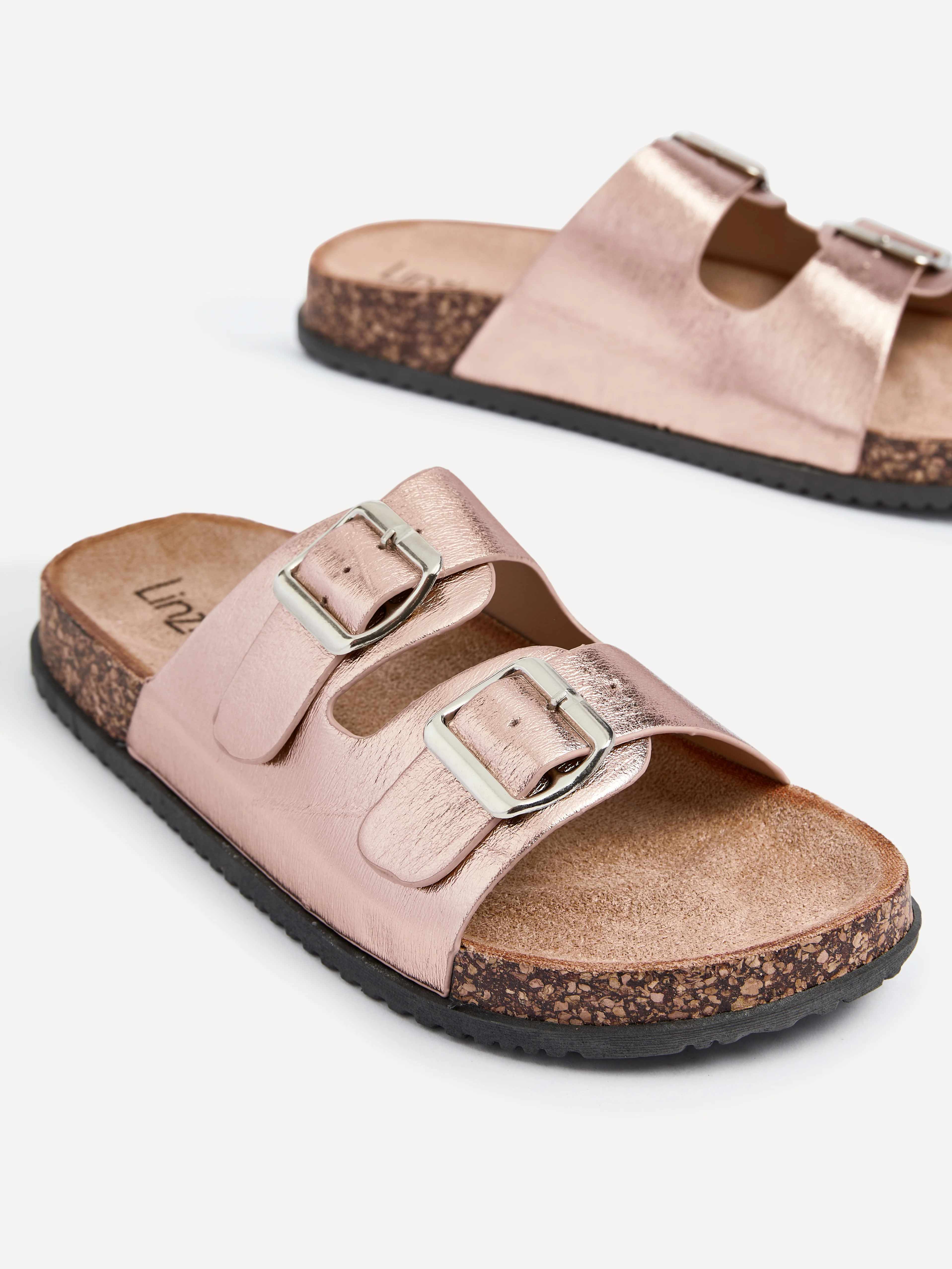 Northcote Rose Gold Double Buckle Sandals - Image 3