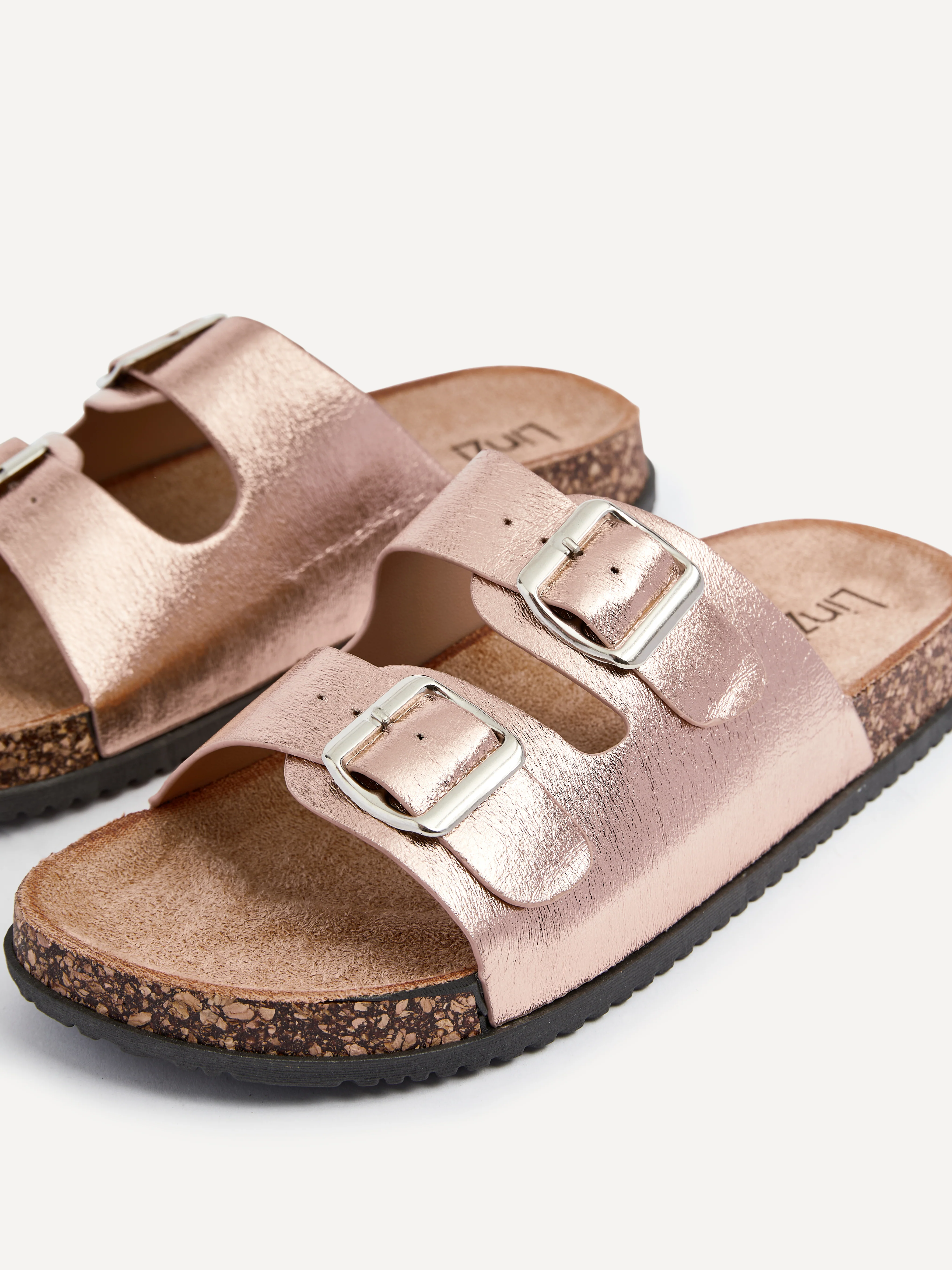 Northcote Rose Gold Double Buckle Sandals - Image 4