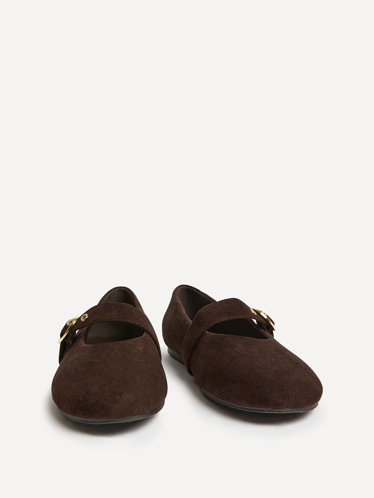Nova Wide Fit Brown Mary Jane Flats - Image 3