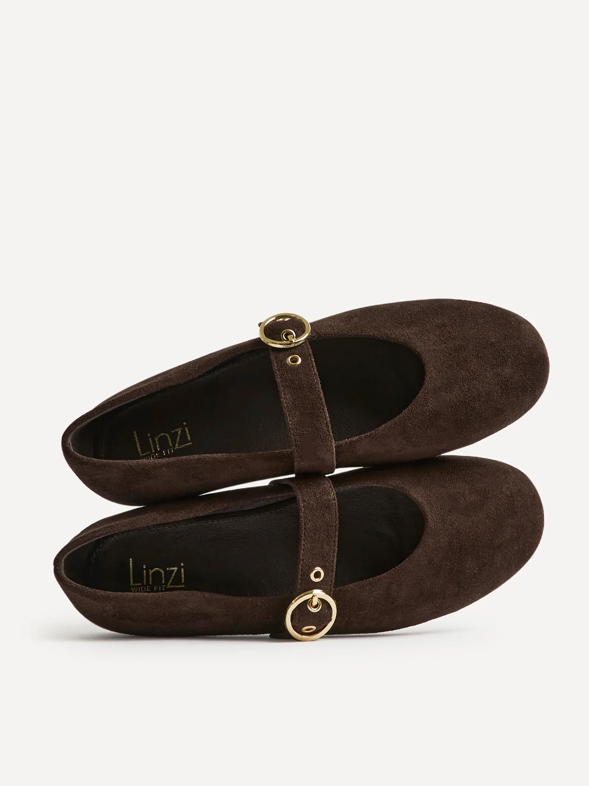 Nova Wide Fit Brown Mary Jane Flats - Image 5