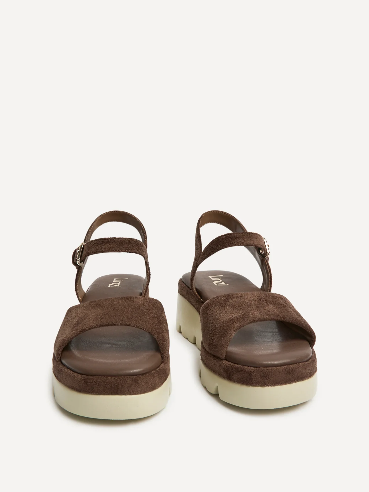 Nyla Brown Platform Cleated Sandals - Image 3