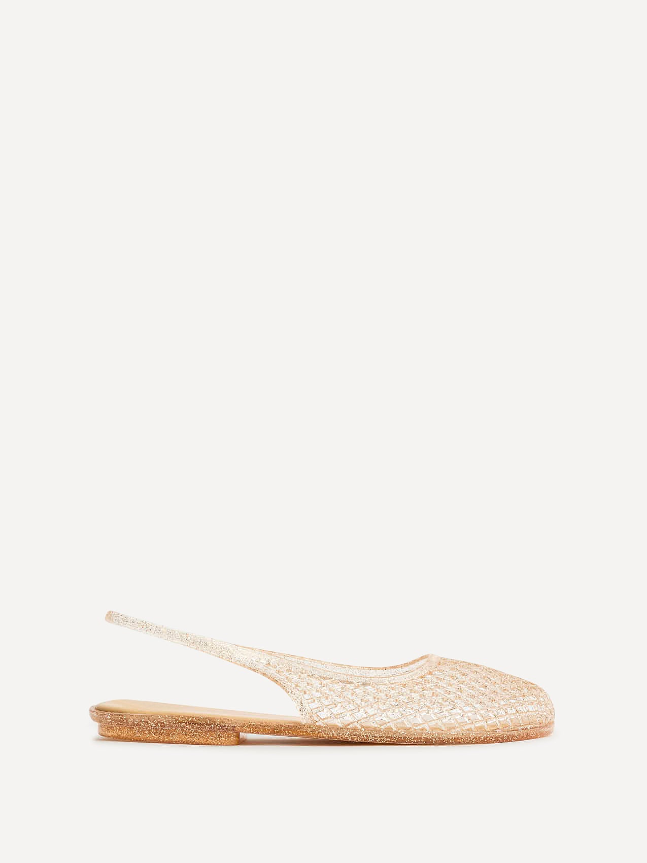 Oceana Nude Glitter Jelly Sling Back Sandals - Image 2