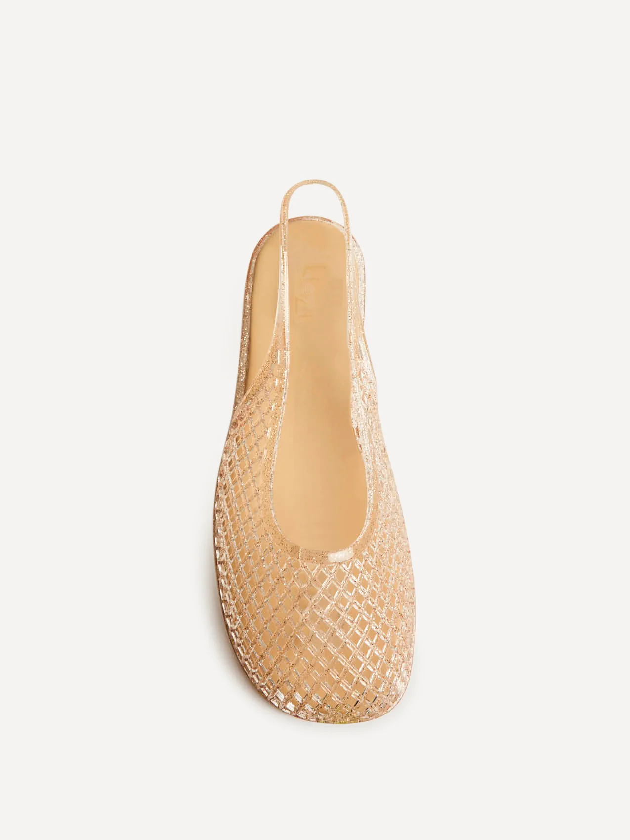 Oceana Nude Glitter Jelly Sling Back Sandals - Image 4