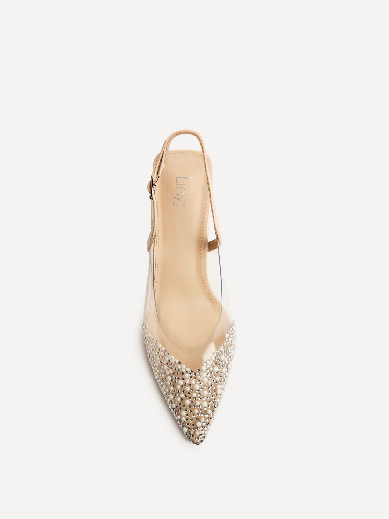 Opal Nude Perspex Embellished Court Heels - Image 4