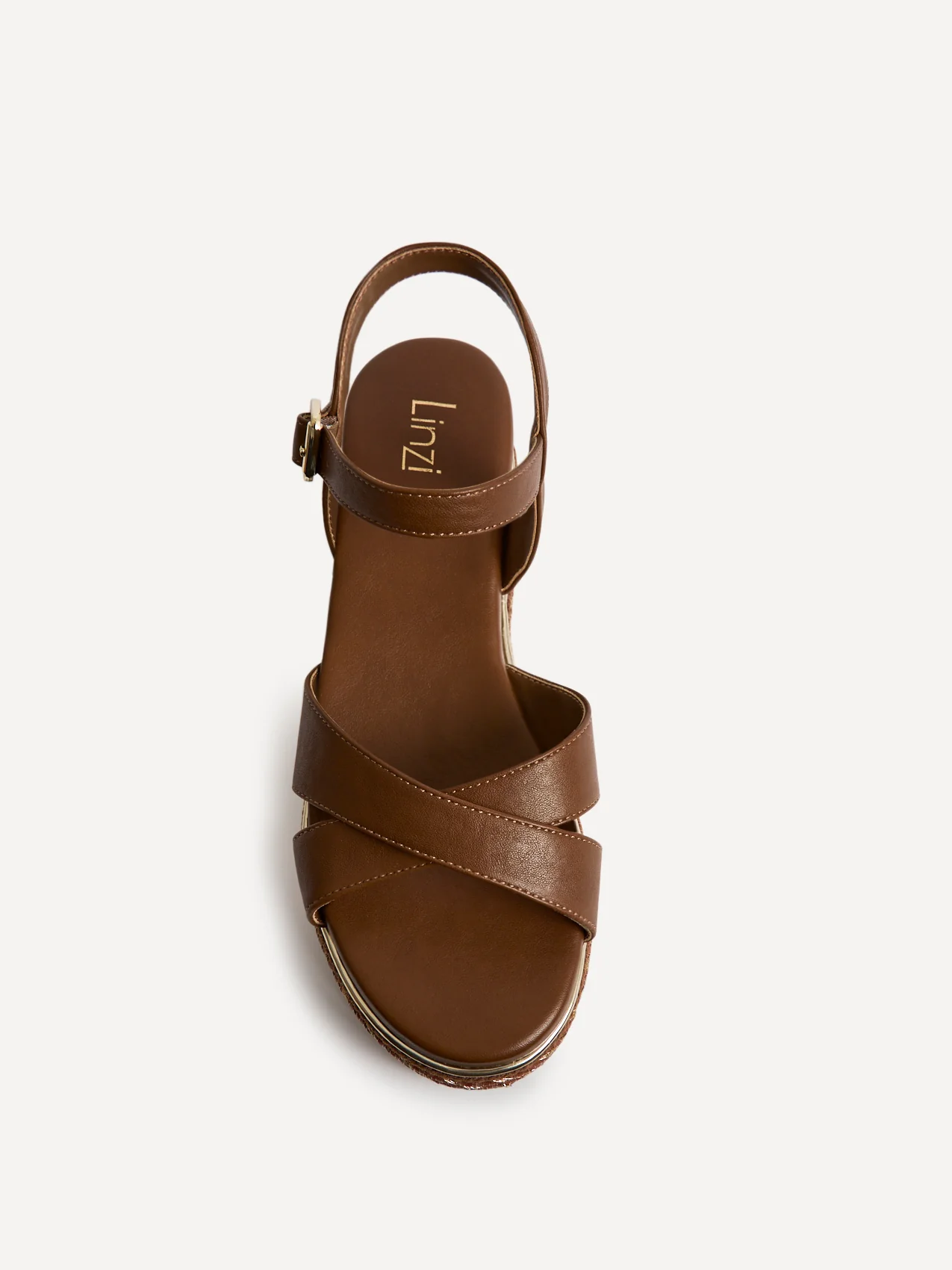 Orelle Brown Flatform Sandals - Image 4