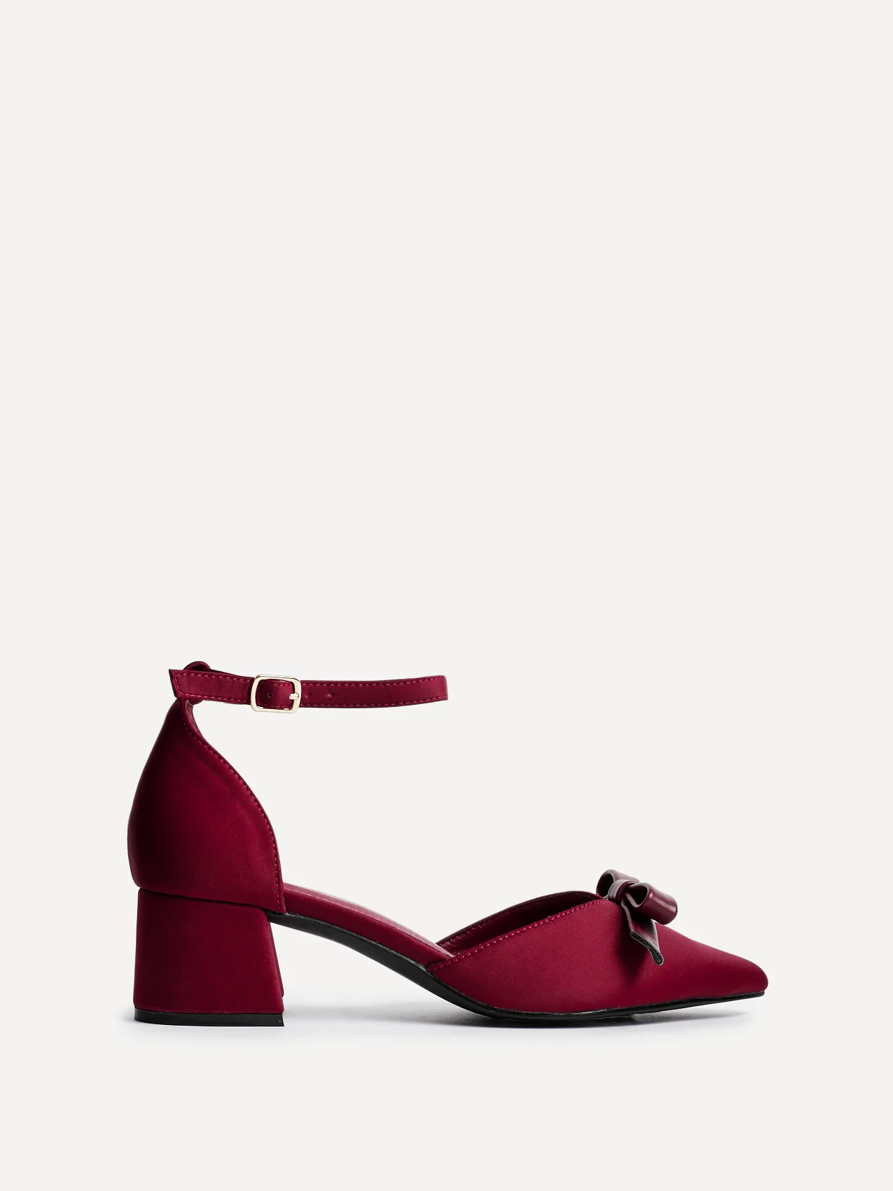 Orla Burgundy Scuba Bow Detail Court Heels - Image 2