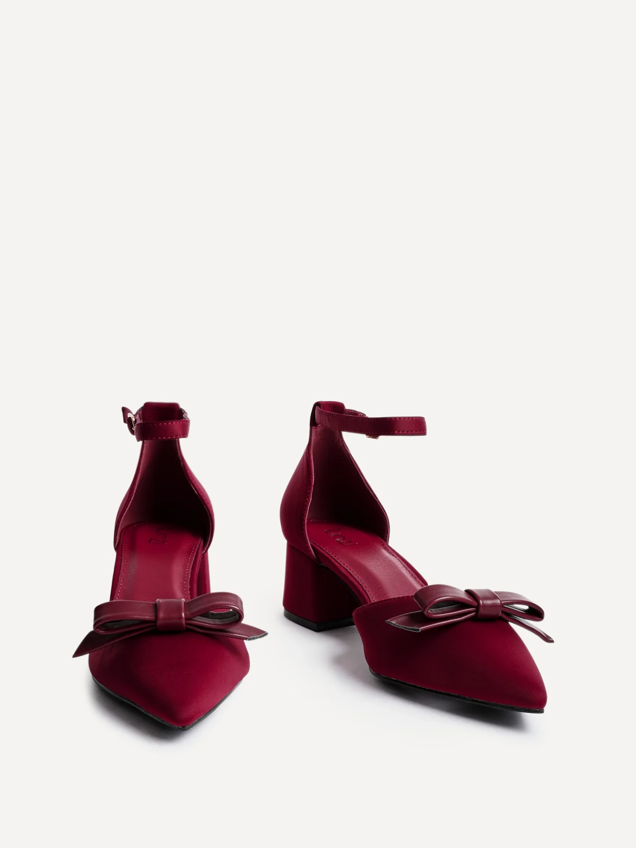 Orla Burgundy Scuba Bow Detail Court Heels - Image 3