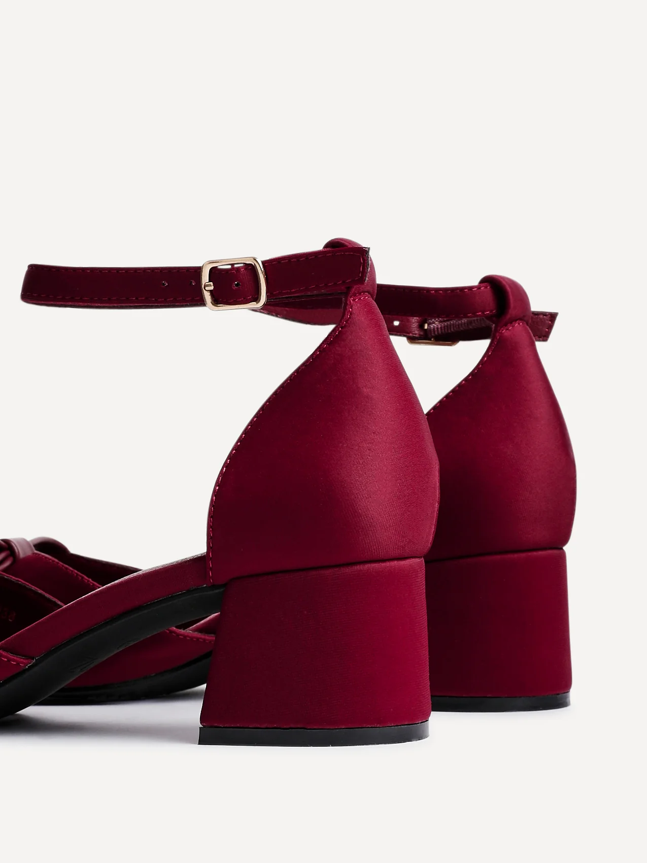 Orla Burgundy Scuba Bow Detail Court Heels - Image 4