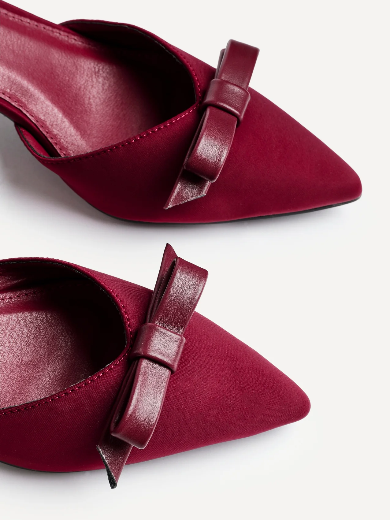 Orla Burgundy Scuba Bow Detail Court Heels - Image 5