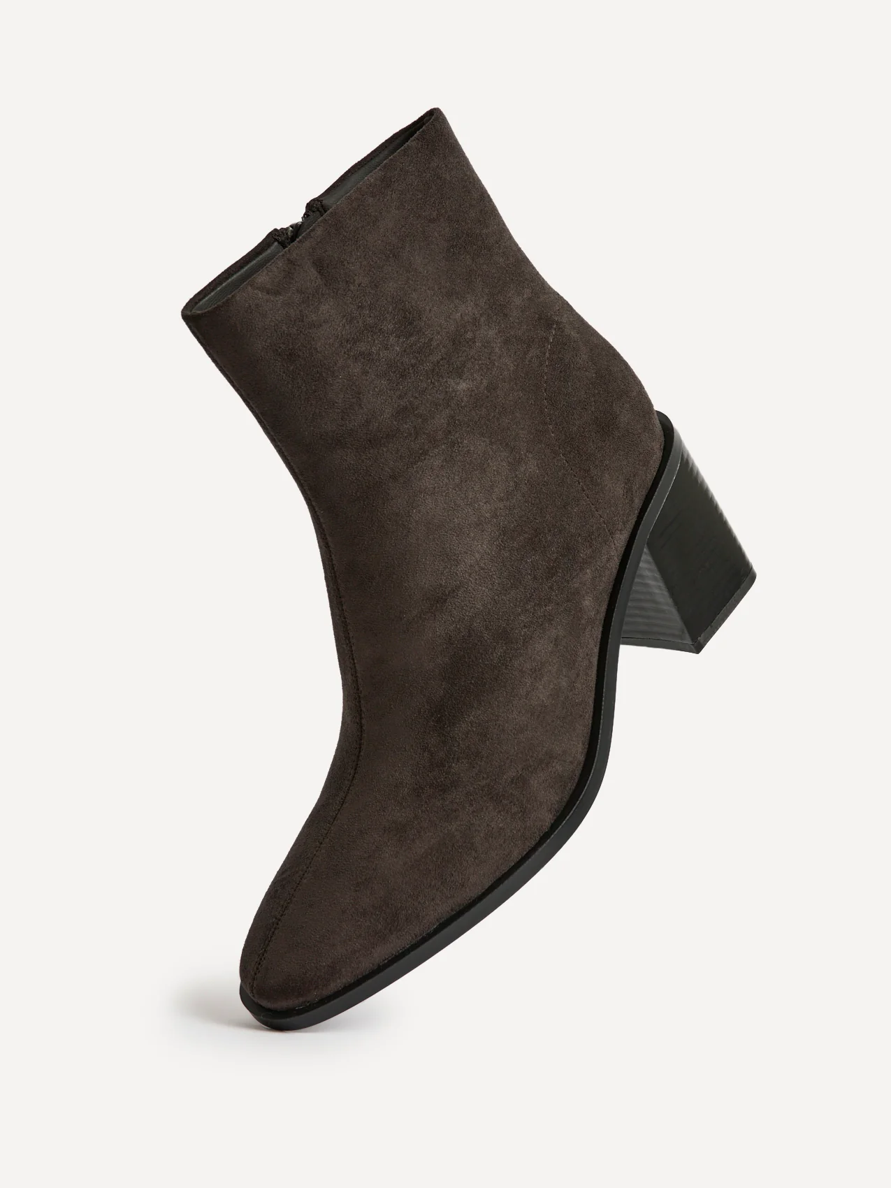Orlando Grey Block Heeled Ankle Boots - Image 4