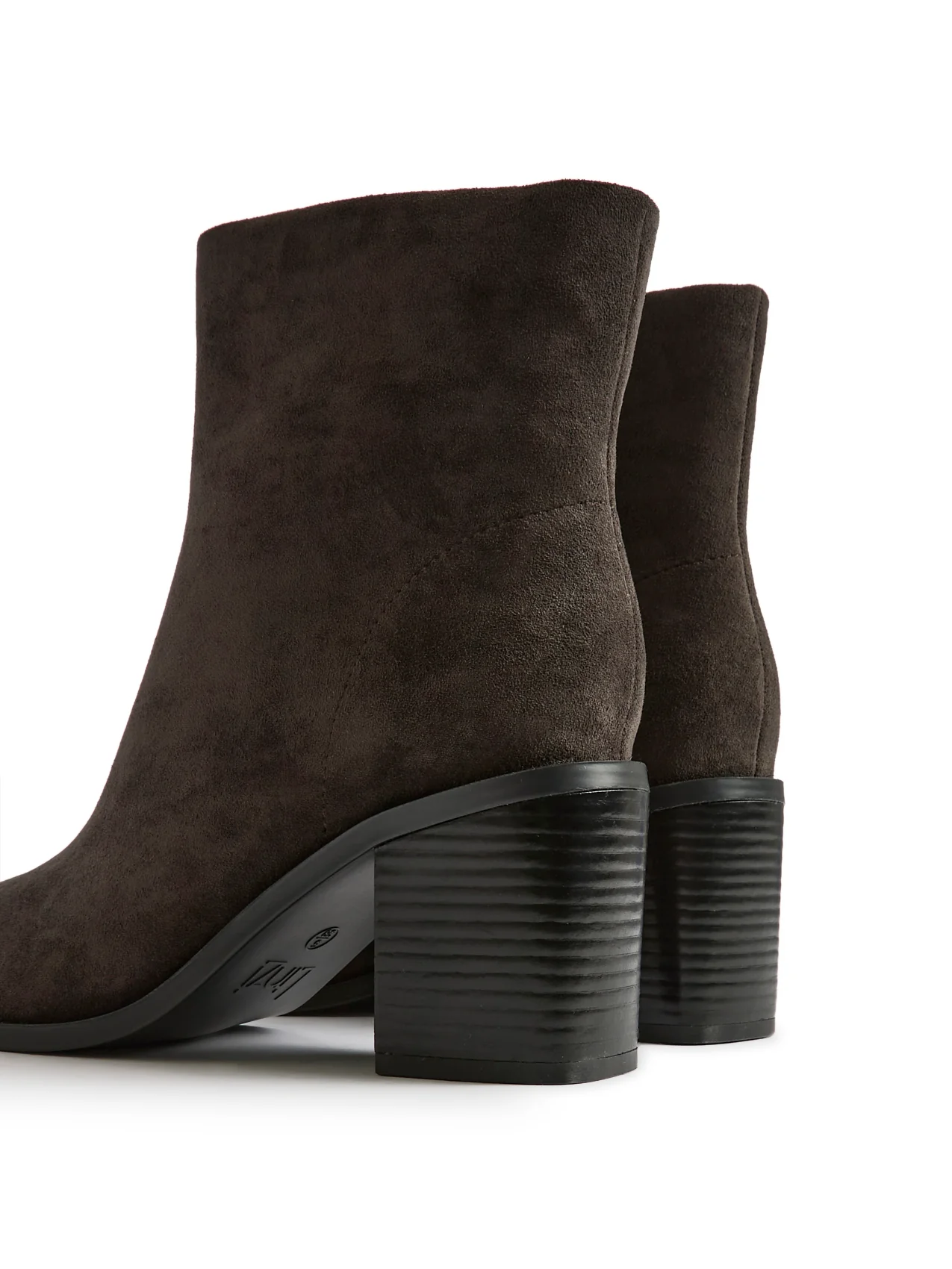 Orlando Grey Block Heeled Ankle Boots - Image 5