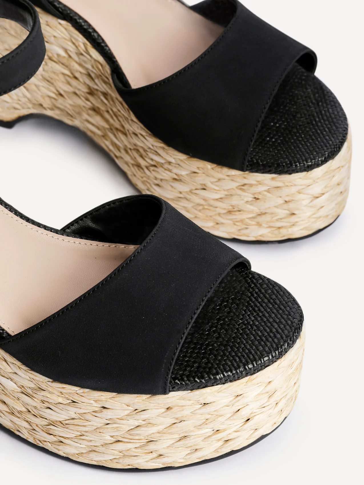 Pacific Black Faux Suede Platform Wedges - Image 4