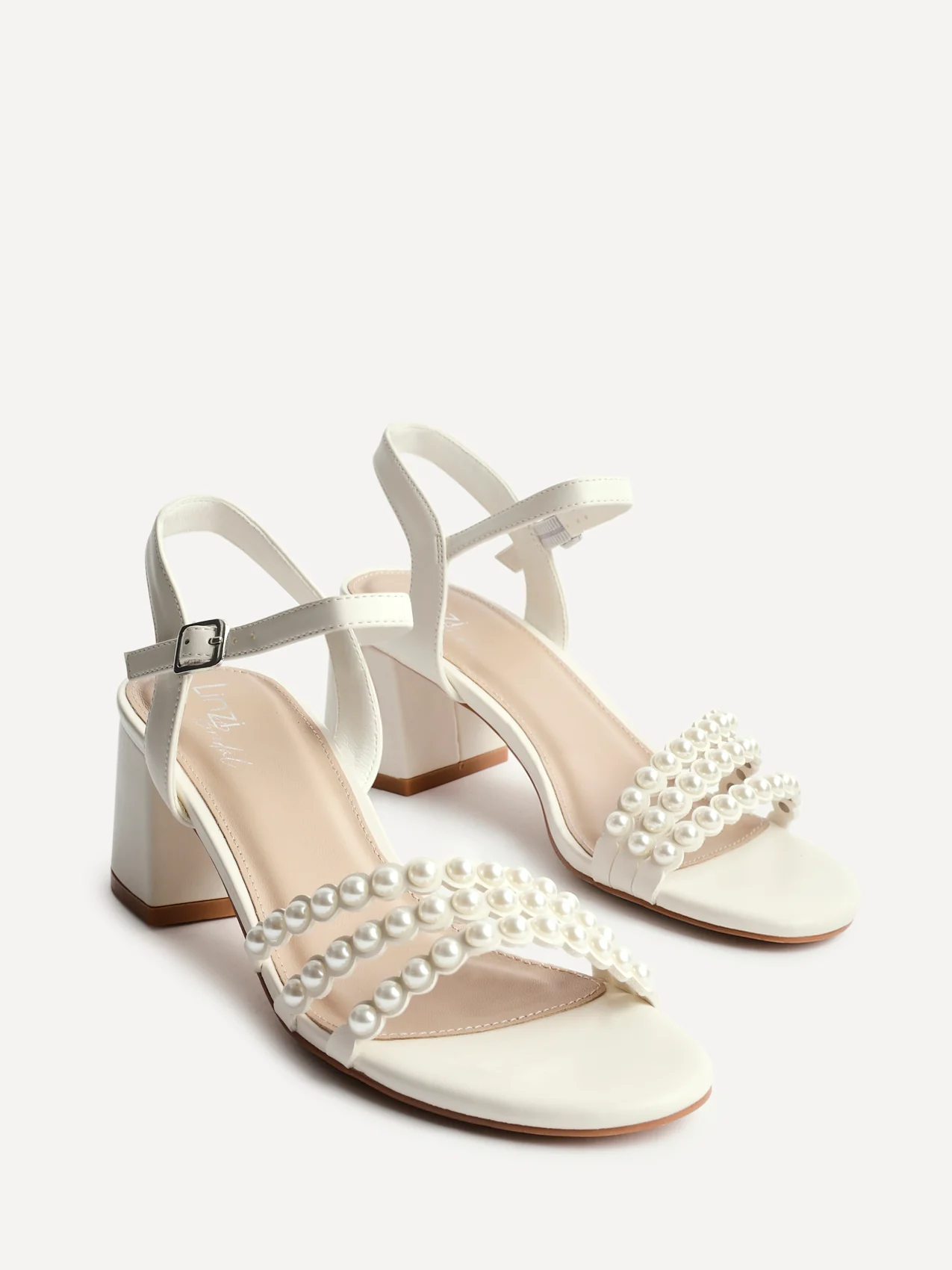 Perla Bridal Ivory Faux Leather Pearl Heels - Image 5
