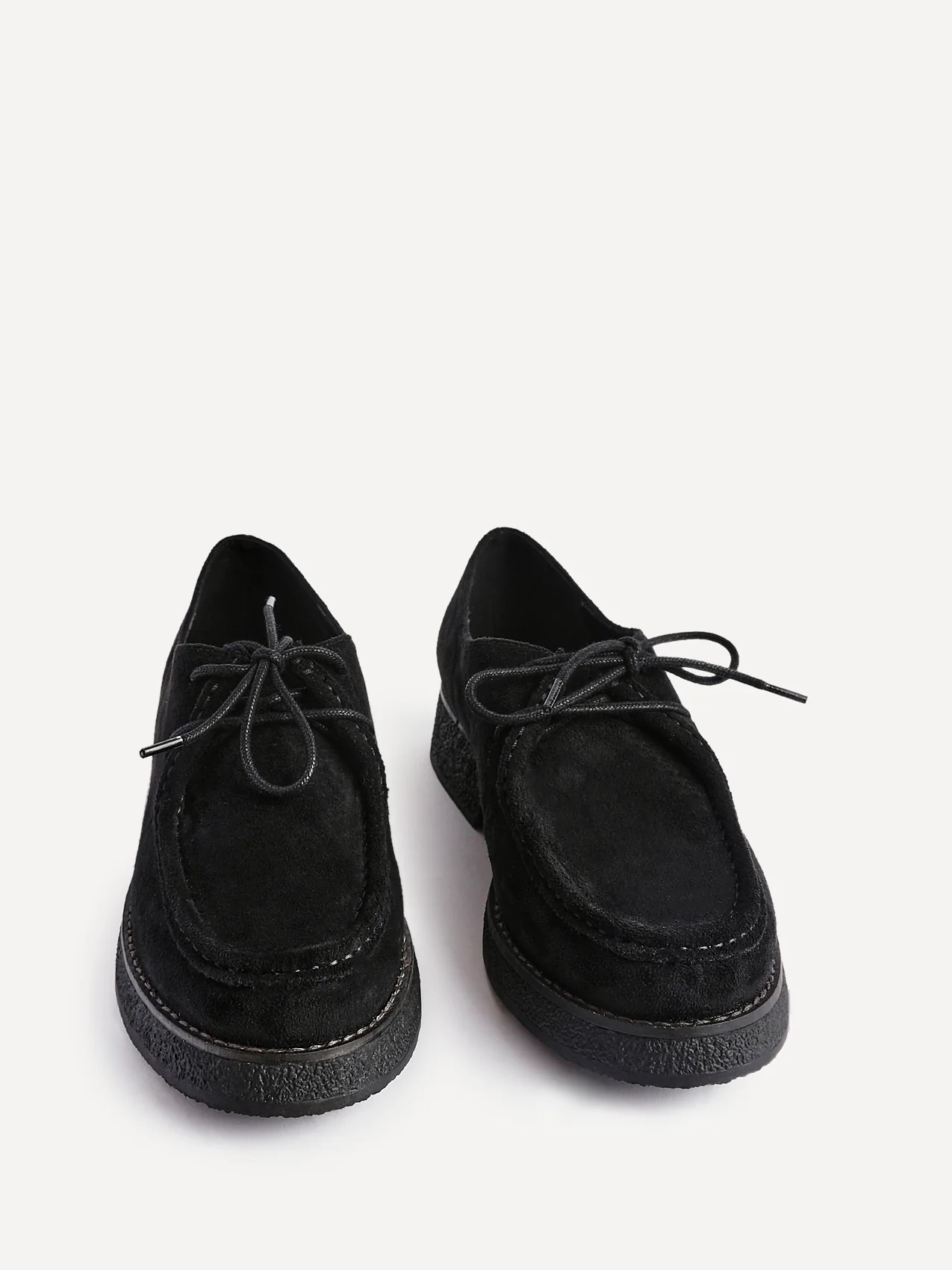 Perth Black Faux Suede Loafers - Image 3