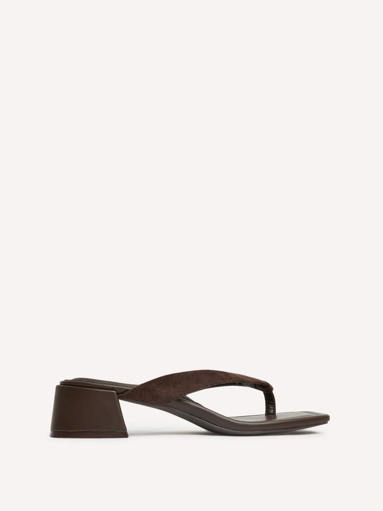 Phase Brown Faux Suede Mule Heels - Image 2