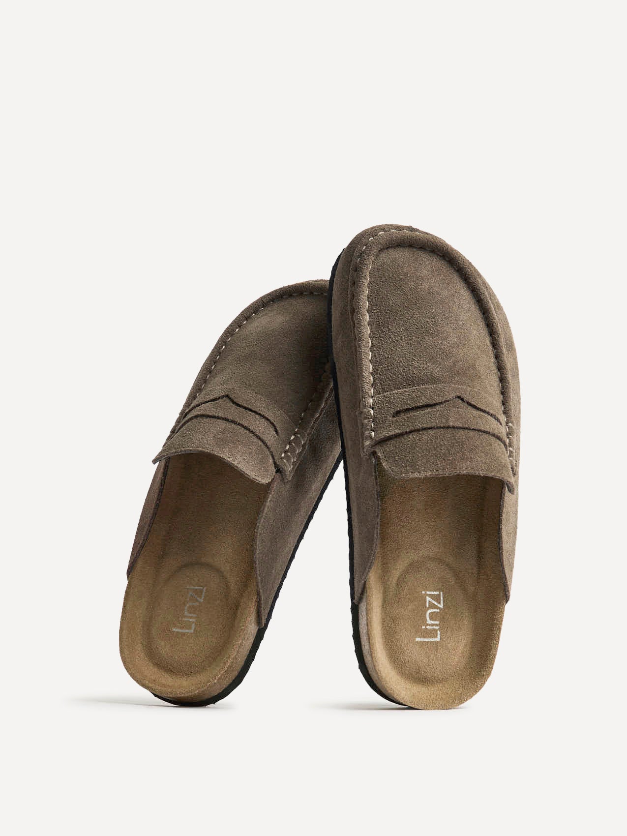 Poet Mocha Real Suede Leather Mule Loafers - Image 5