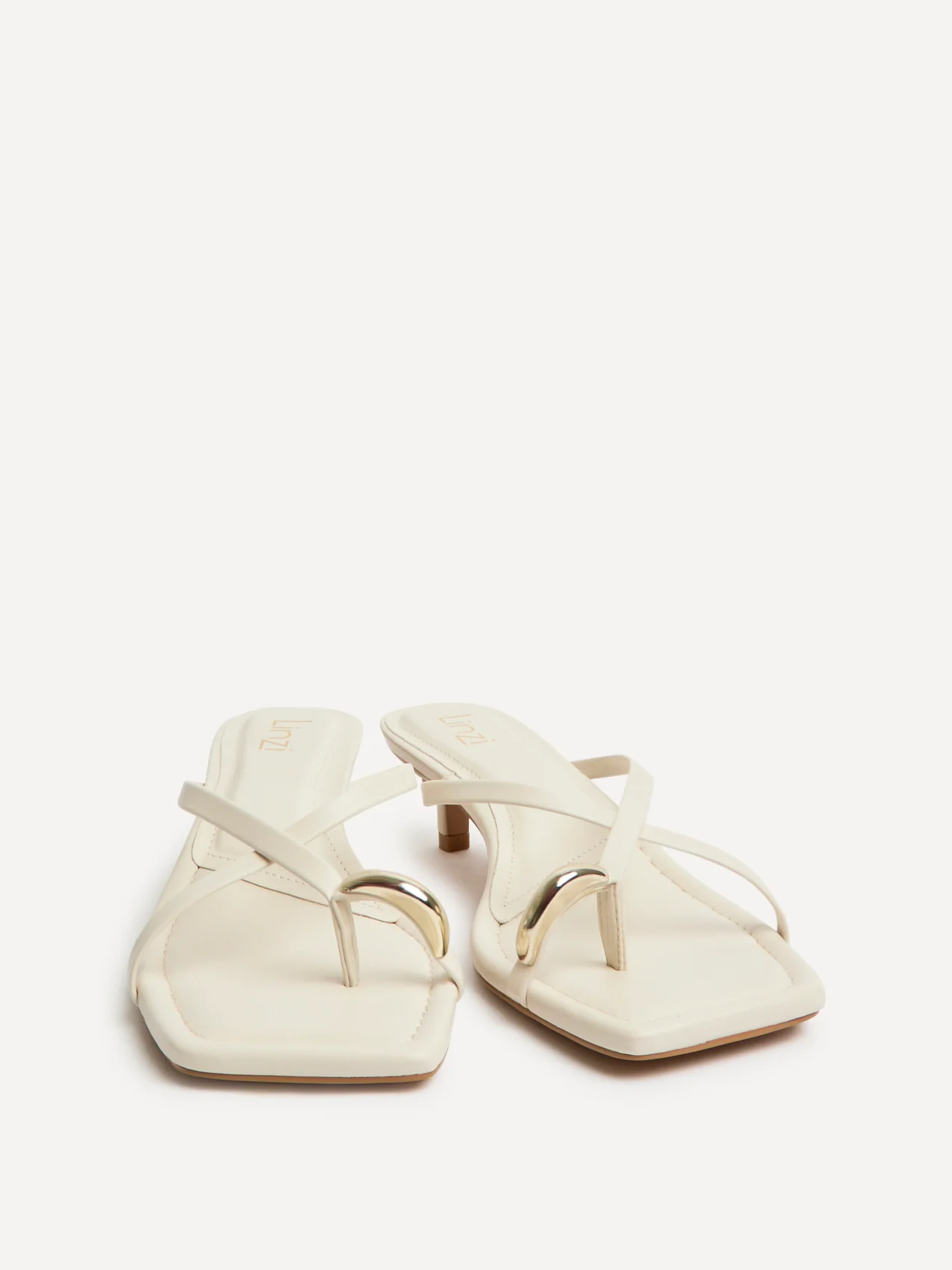 Polished White Faux Leather Mule Heels - Image 3