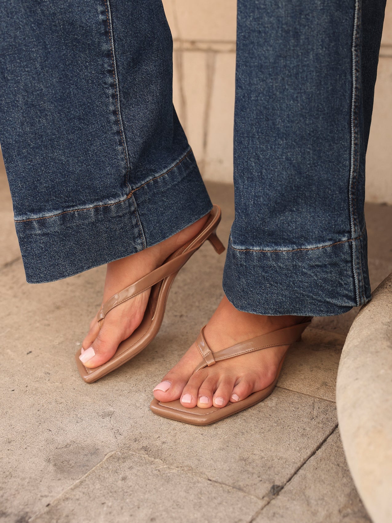 Potential Caramel Toe Post Kitten Heels - Image 7