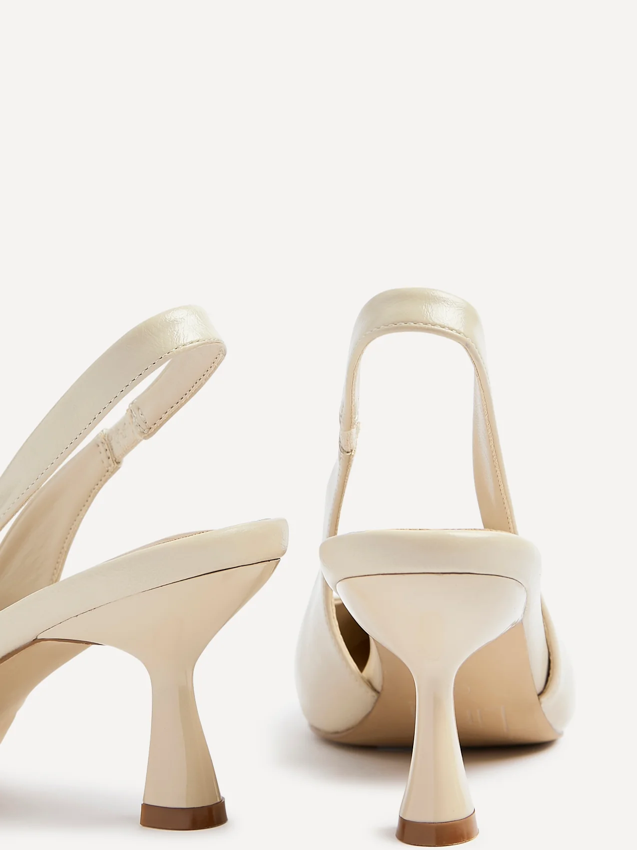 Presley Beige Faux Leather Court Heels - Image 4