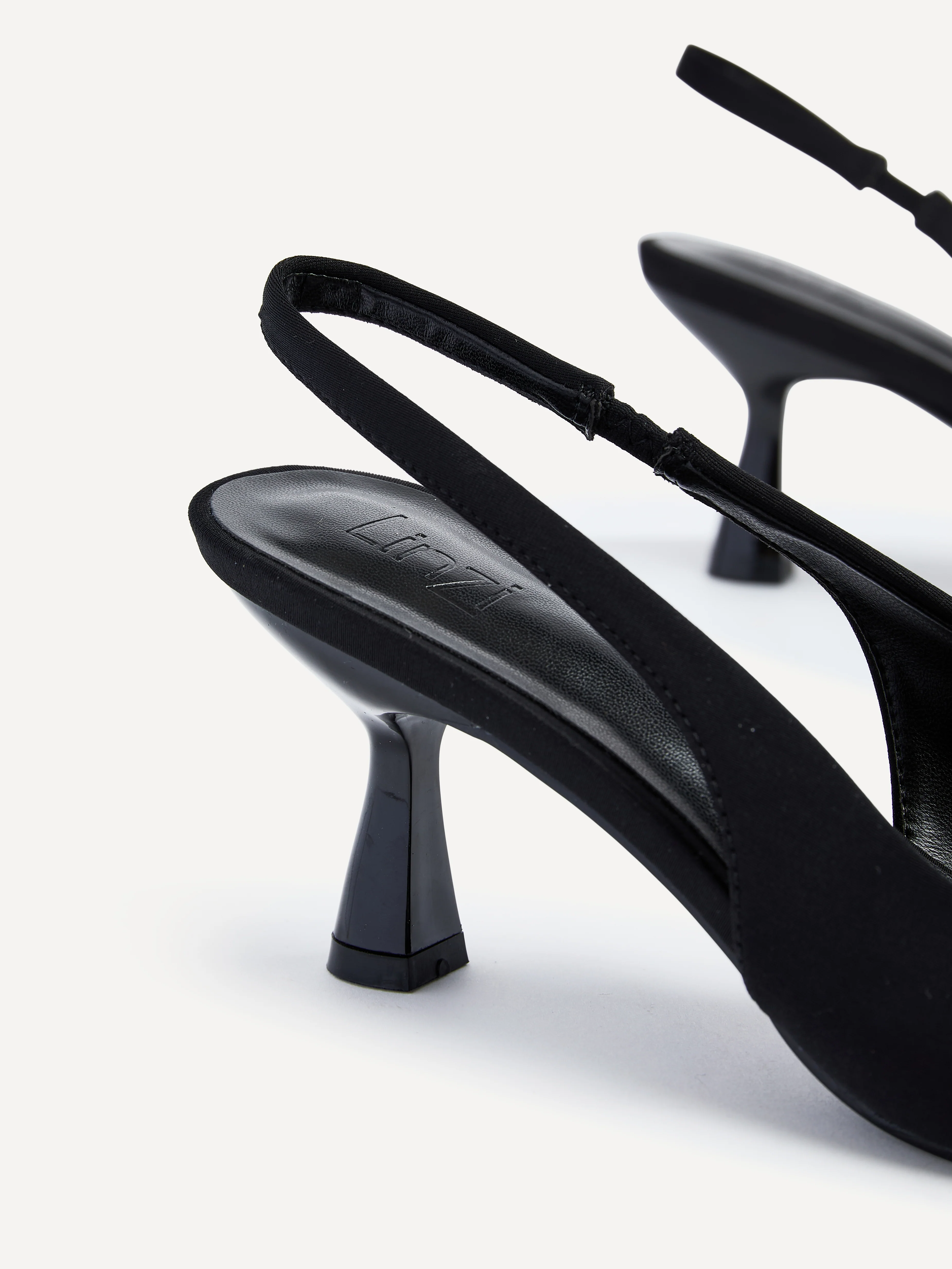 Presley Black Lycra Court Heels - Image 4