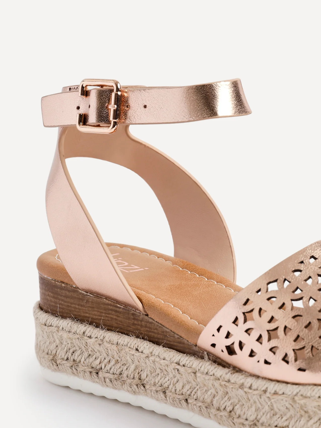 Radiance Rose Gold Flatform Sandals - Image 4