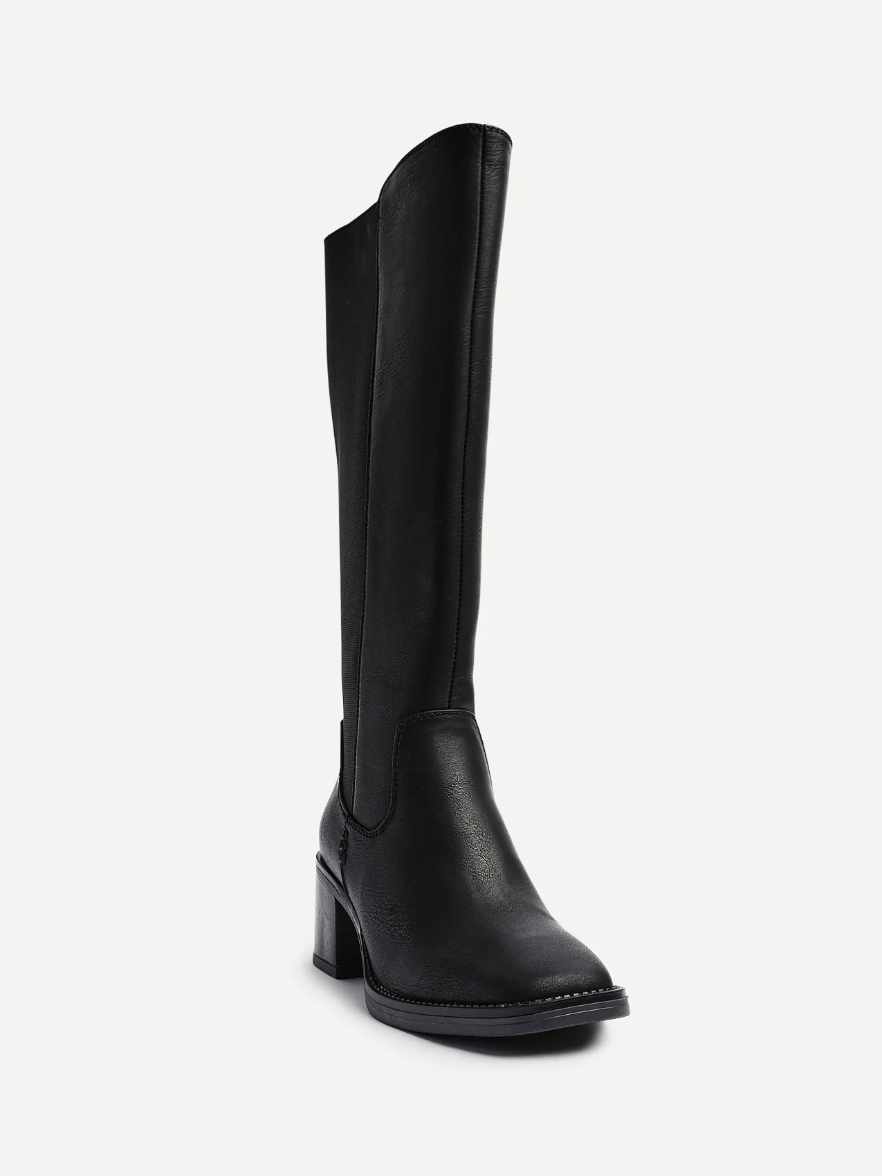Reason Black Block Heel Long Boots - Image 5