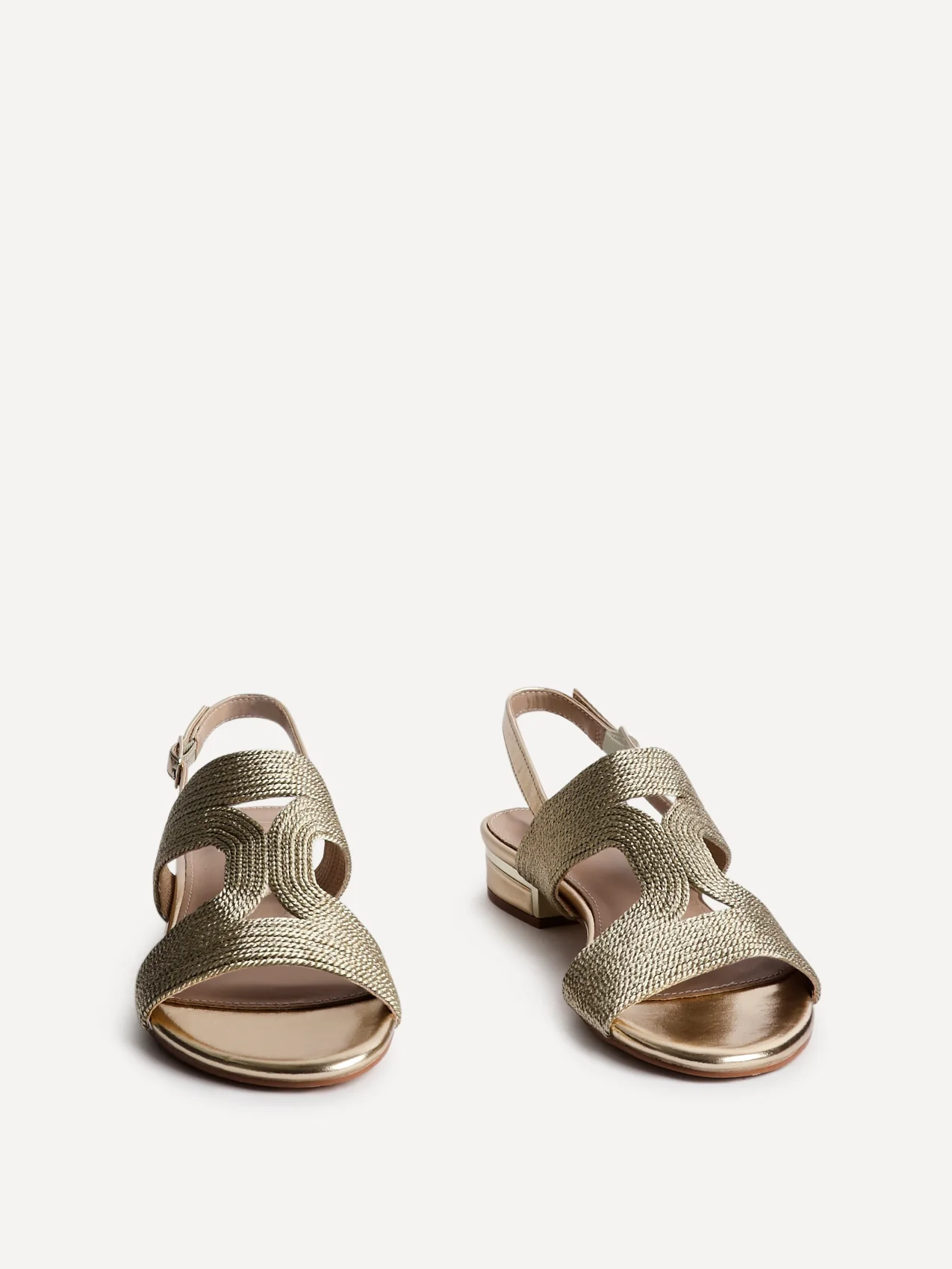 Reeva Gold Slingback Block Heel Sandals - Image 3