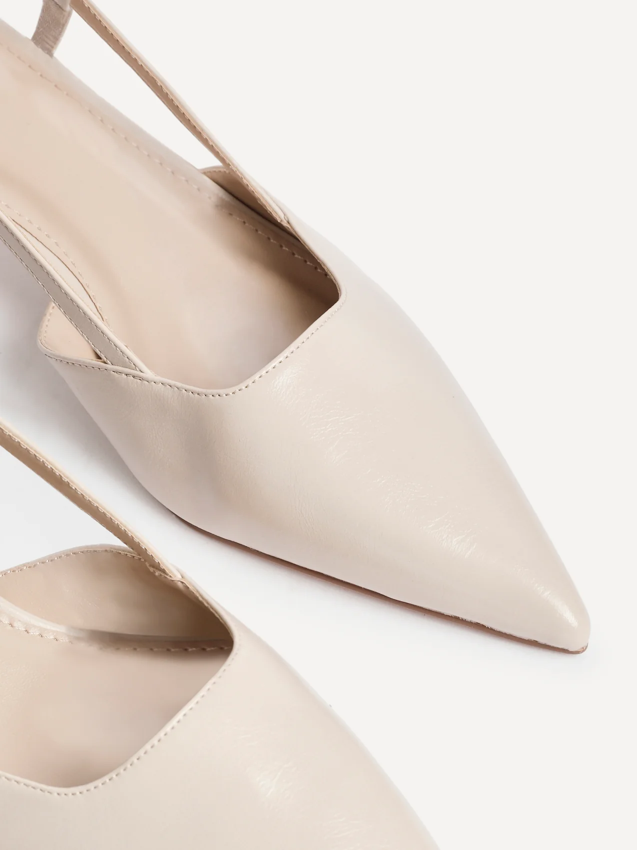 Refined Nude Slingback Kitten Heels - Image 4