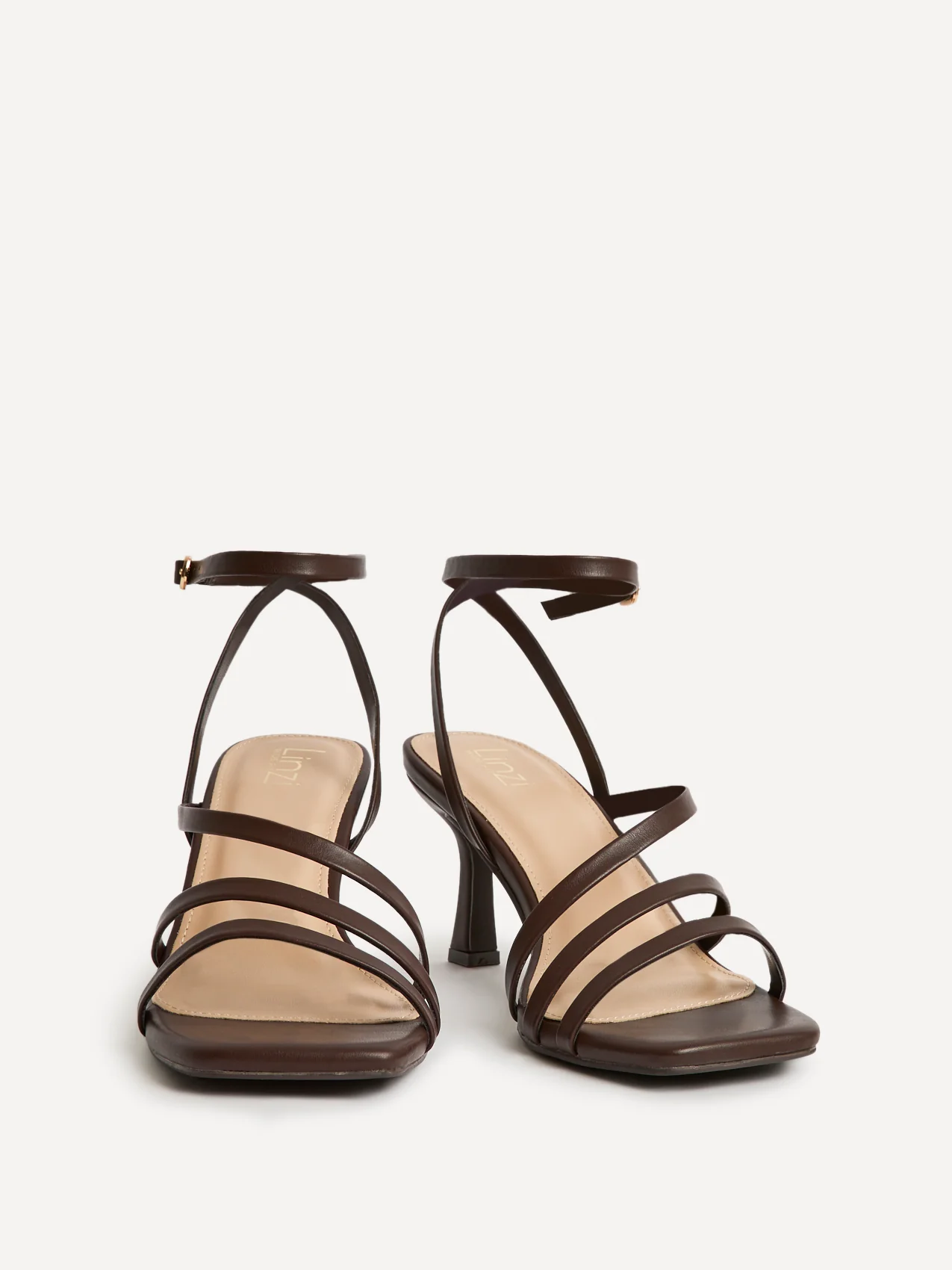 Reflect Wide Fit Brown Strappy Heels - Image 3