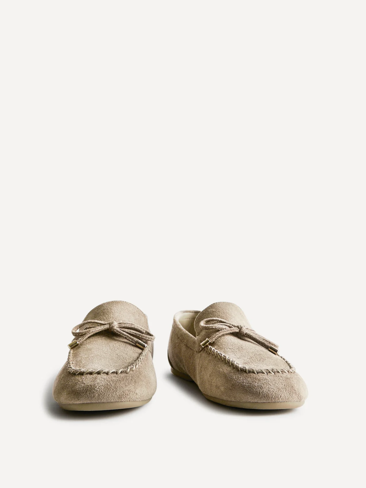 Relevant Taupe Faux Suede Loafers - Image 3