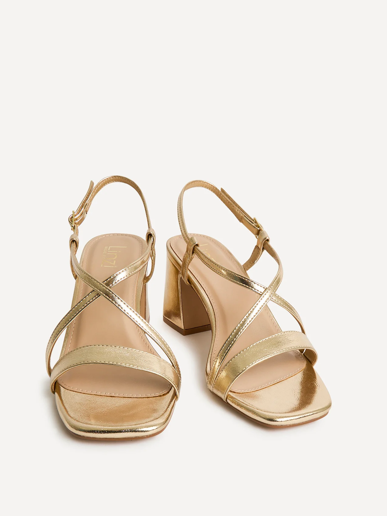 Remain Wide Fit Gold Heeled Sandals - Image 3