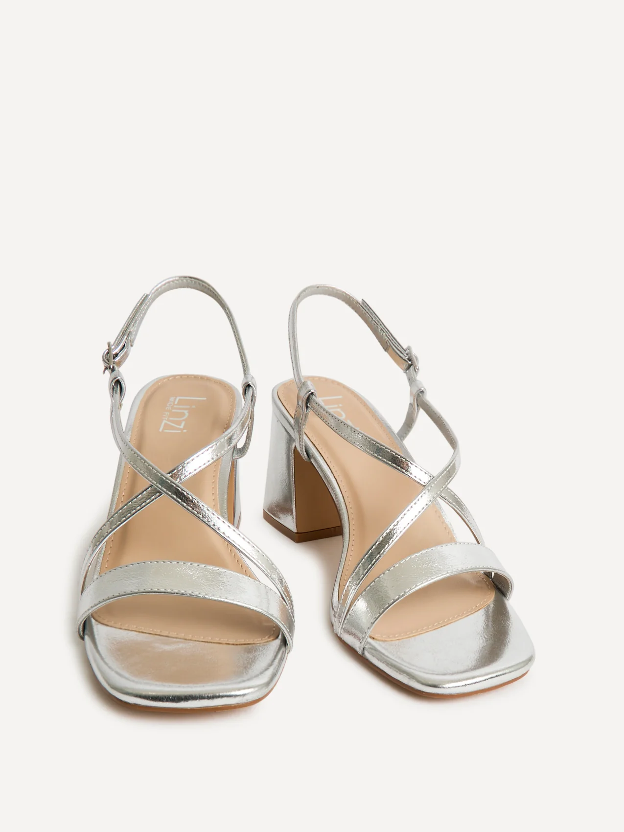 Remain Wide Fit Silver Heeled Sandals - Image 5