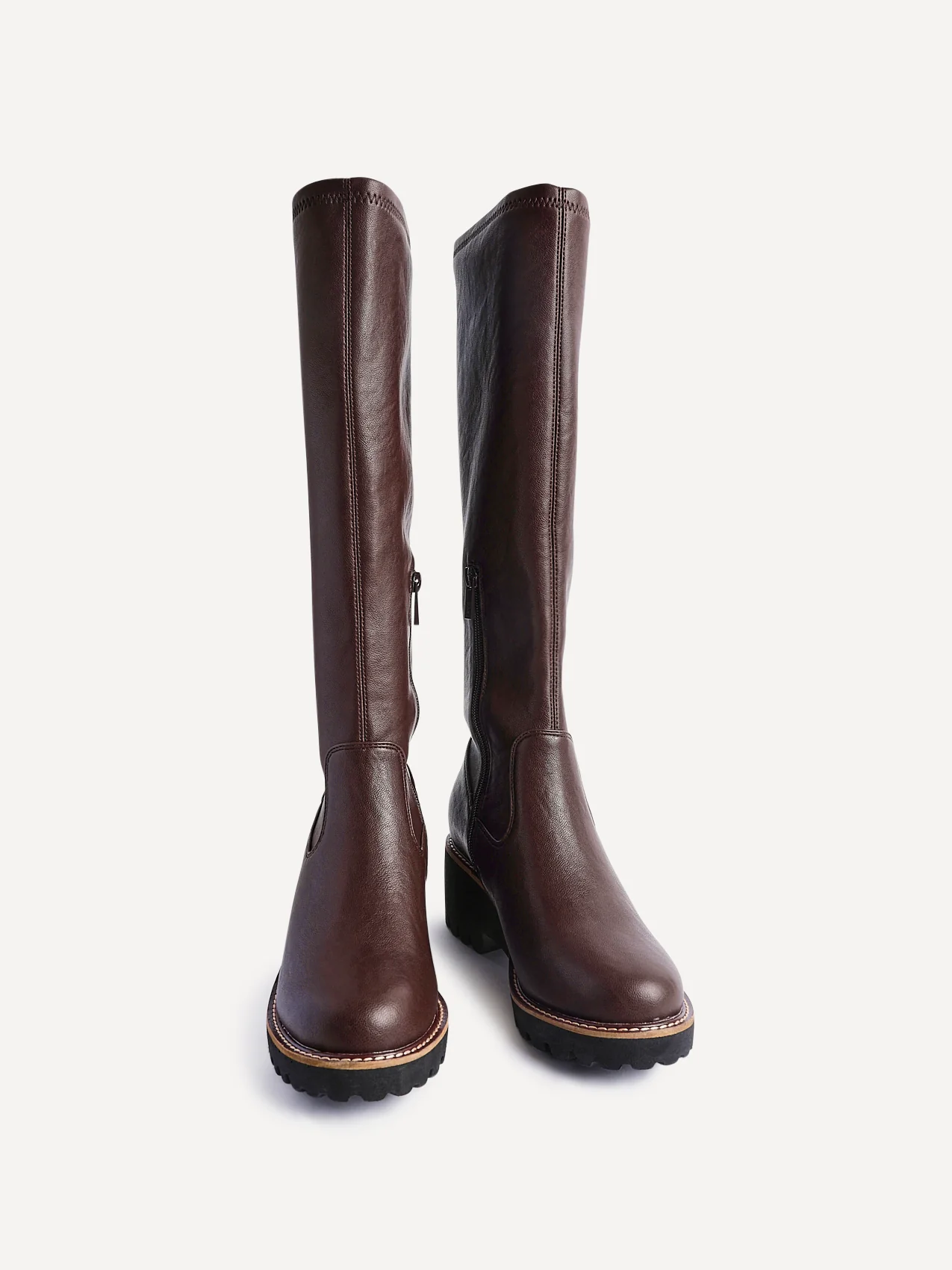 Resist Brown Wedge Long Boots - Image 3