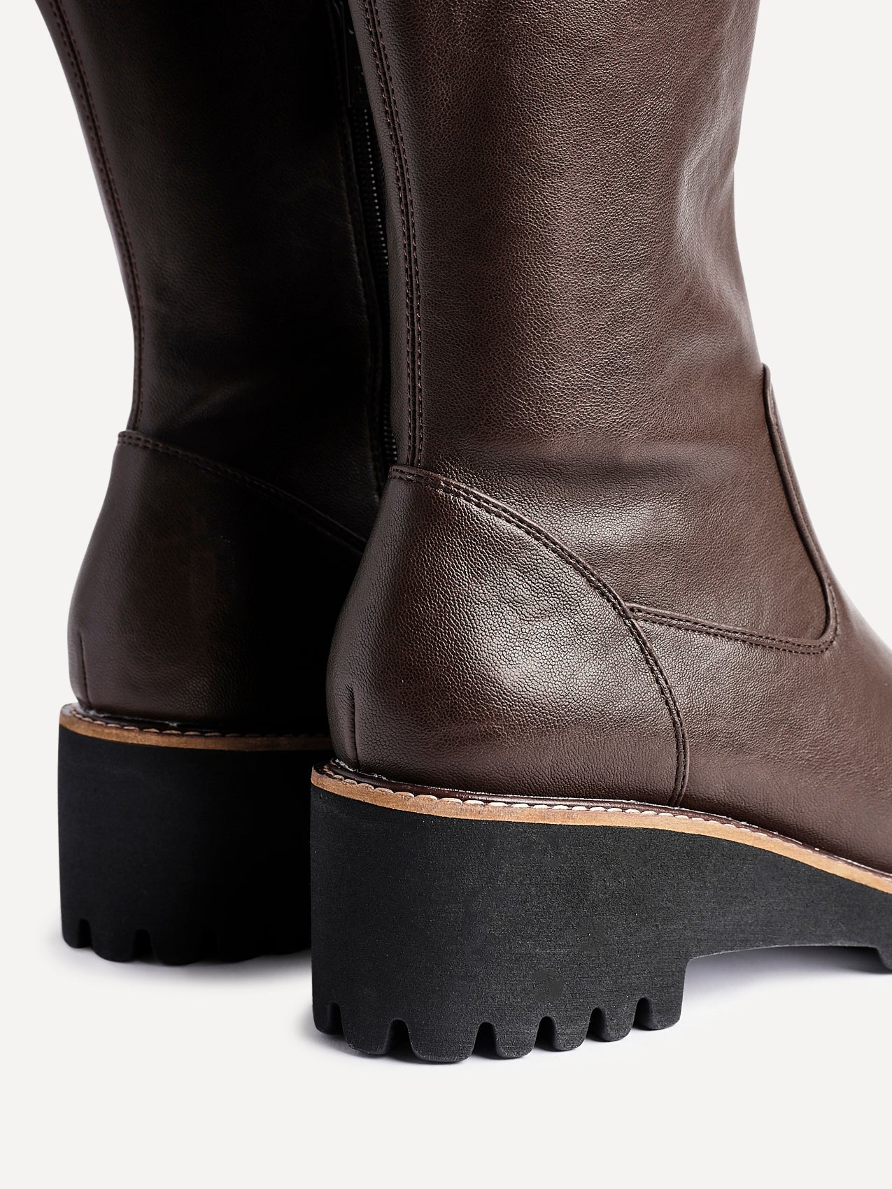 Resist Brown Wedge Long Boots - Image 4