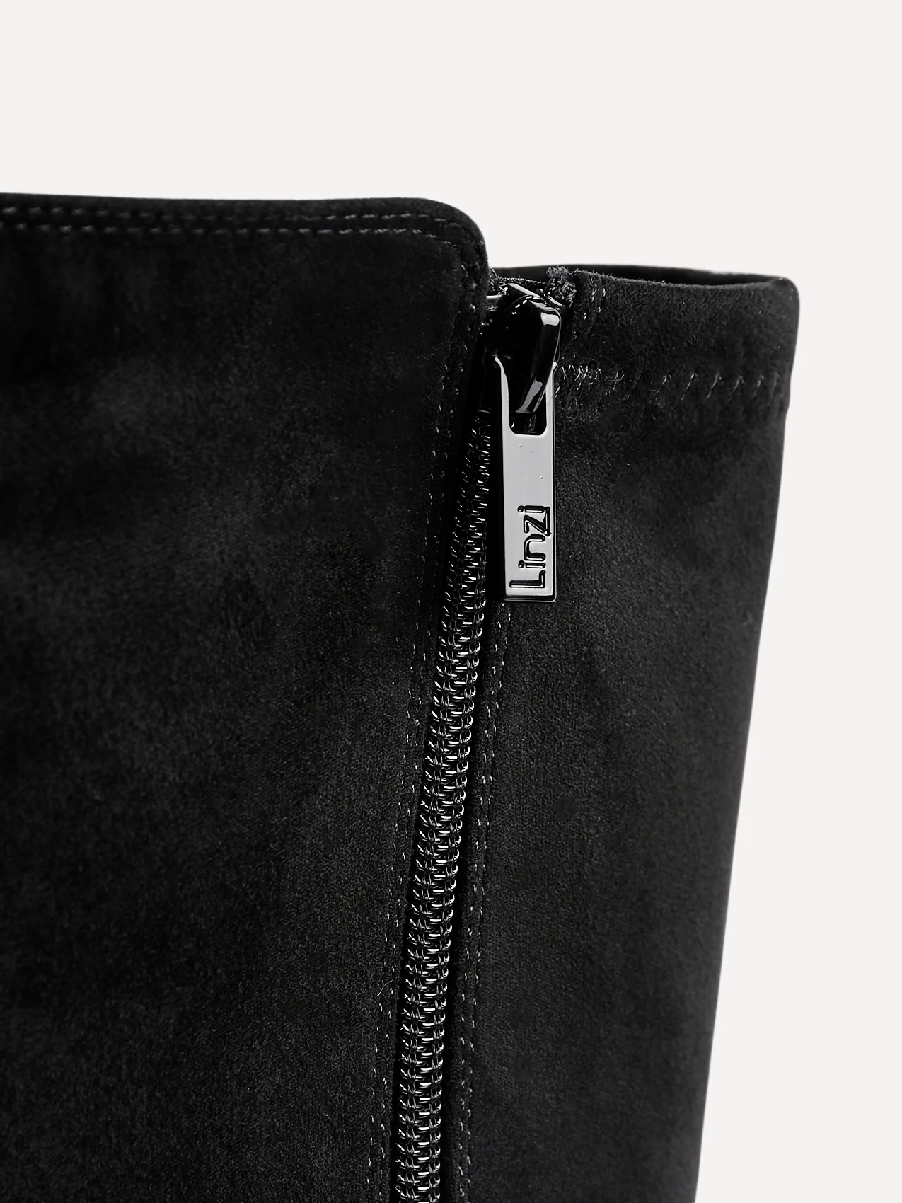 Revolve Black Faux Suede Block Heel Long Boots - Image 4