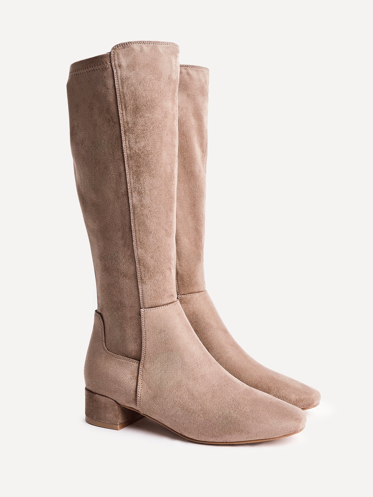 Revolve Mocha Faux Suede Block Heel Long Boots - Image 5