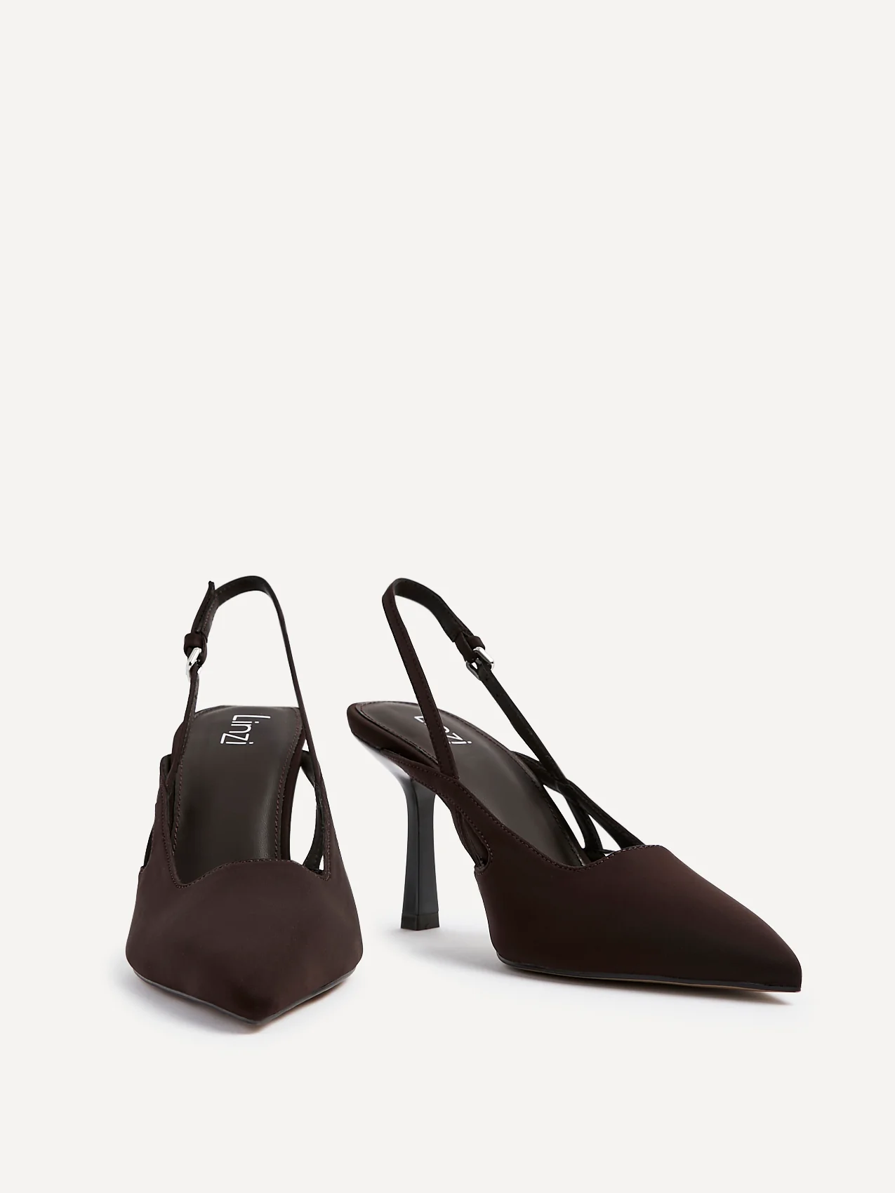 Rhea Brown Scuba Sling Back Court Heels - Image 4
